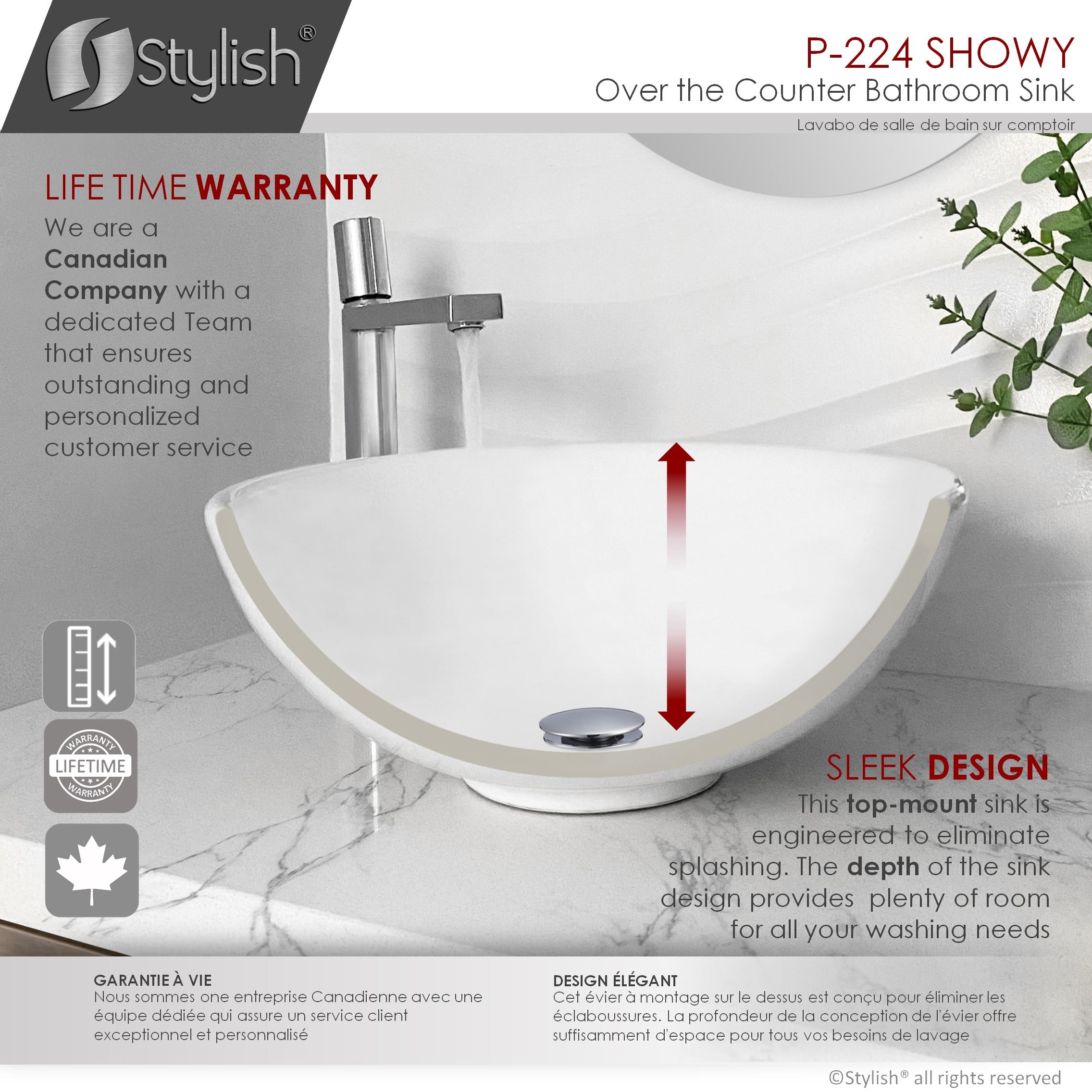 Stylish P-224 Bath-Sink - View #6
