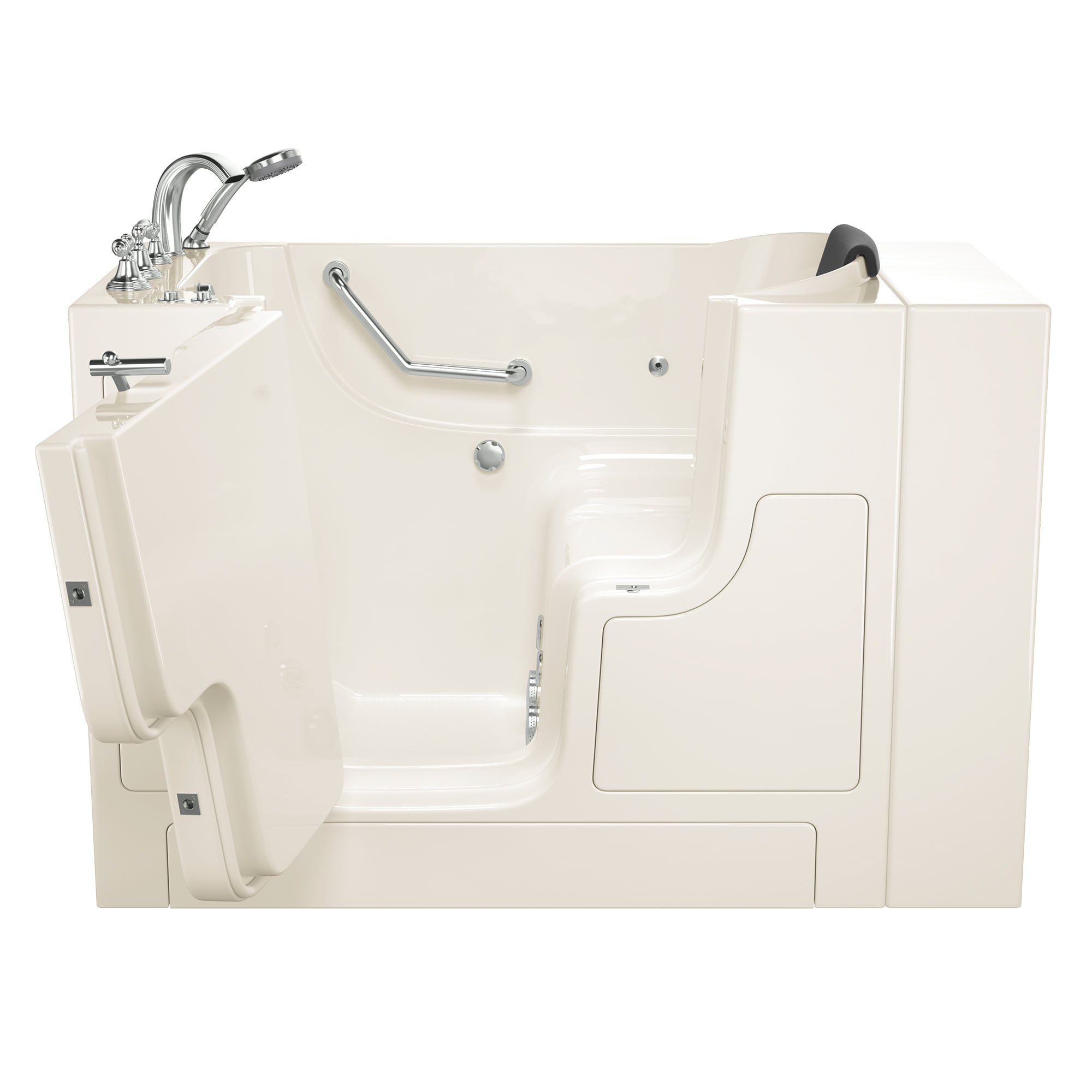 American Standard 3052OD.109.WLL-PC 30-Inches x 52-Inches Linen Gel-coated fiberglass Rectangular Freestanding Whirlpool tub with Faucet Hand Shower Drain ( Left Drain )