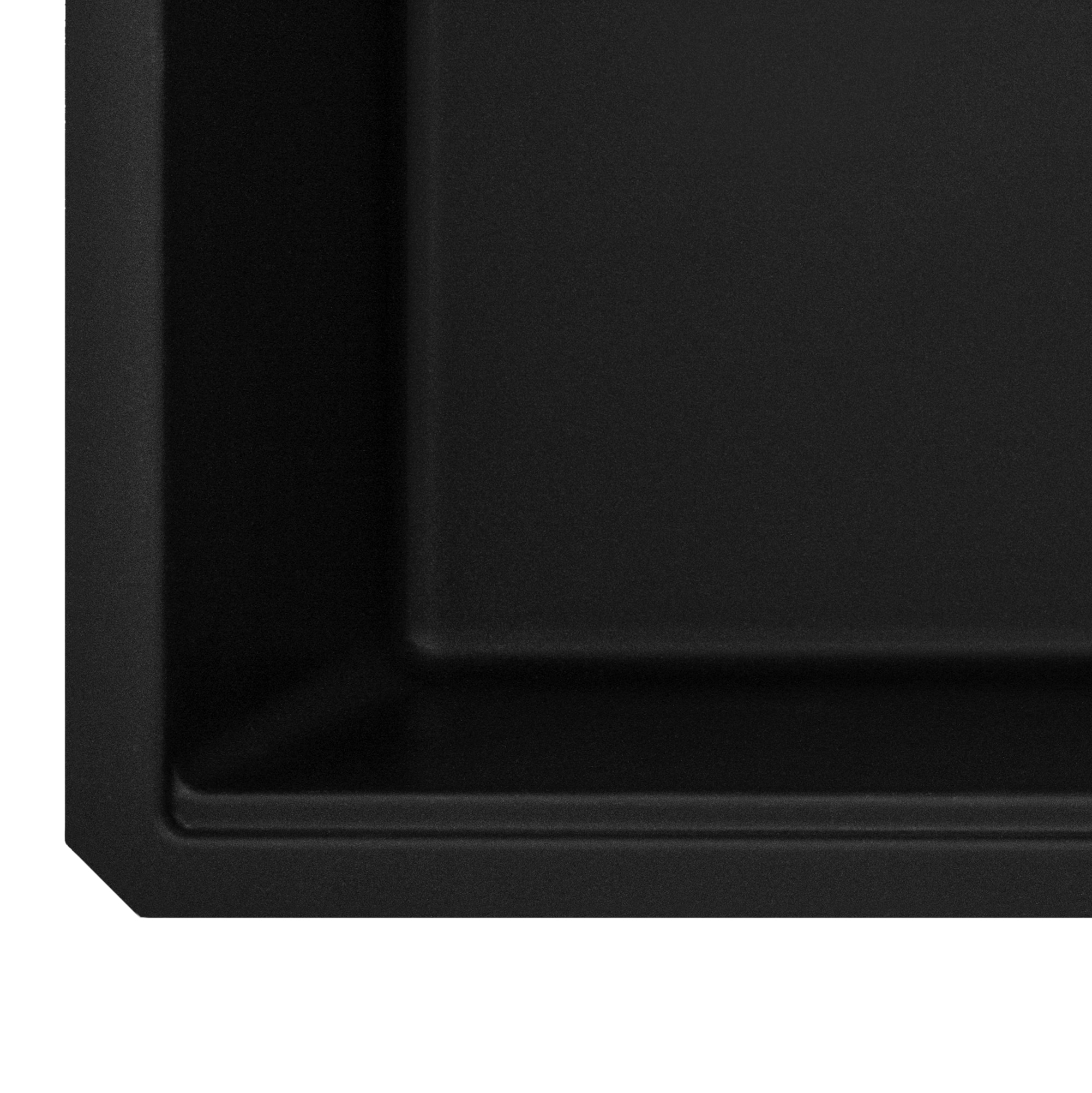 Midnight Black Granite Composite Undermount Single Bowl Kitchen Sink