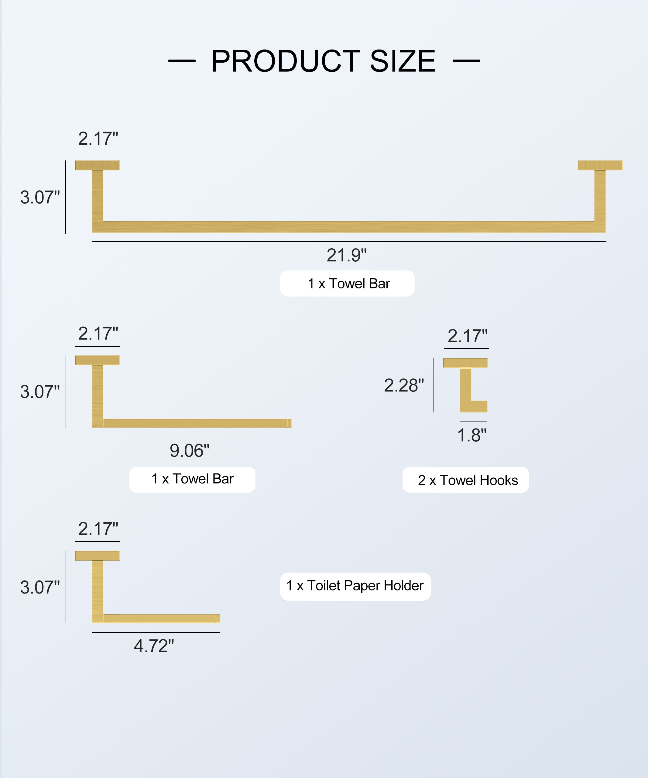 BWE A-91012-S-BG-1 Decorative-Bath-Hardware-Kits - View #7
