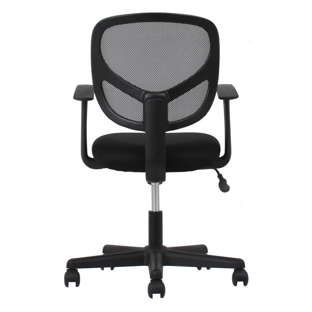 essentials by ofm swivel black mesh task chair with arms