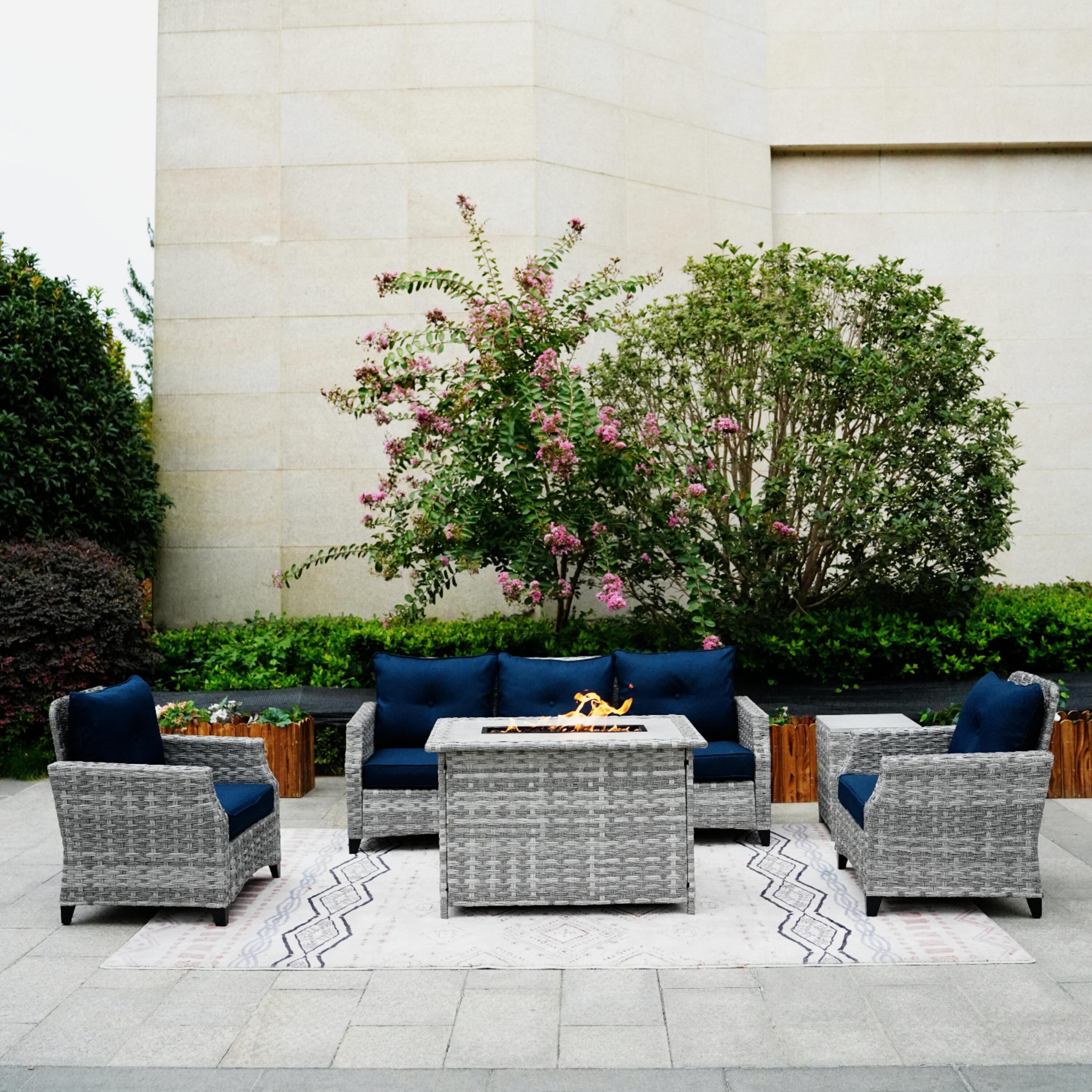 Direct Wicker DWG-1802H-BLUE Patio-Conversation-Sets - View #7