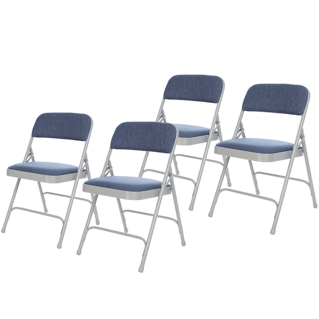 Hampden Furnishings 4-Pack Imperial Blue/Grey Standard Folding Chair ...