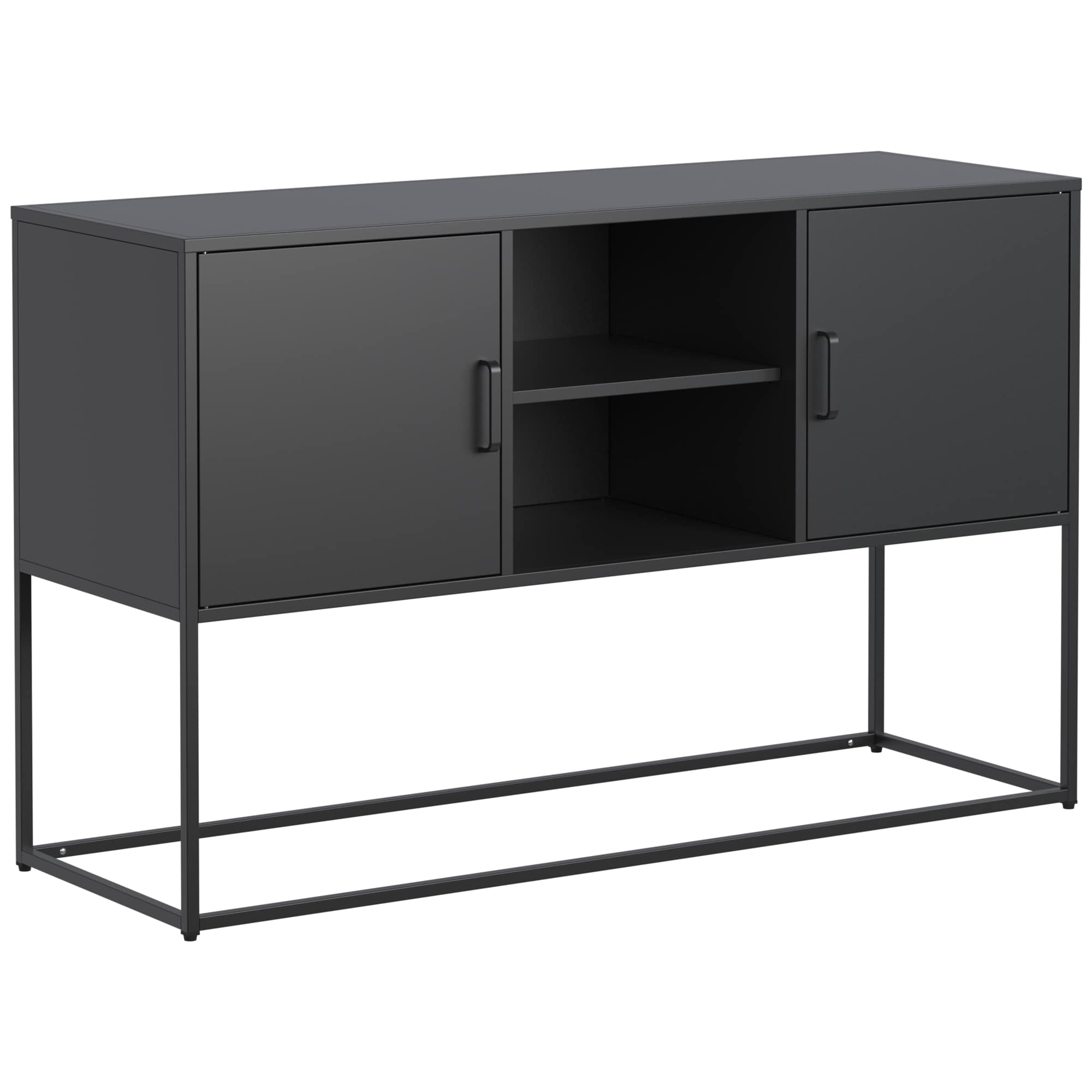 Kahomvis MONT-QP02-339 Contemporary/Modern Black Metal Sideboard