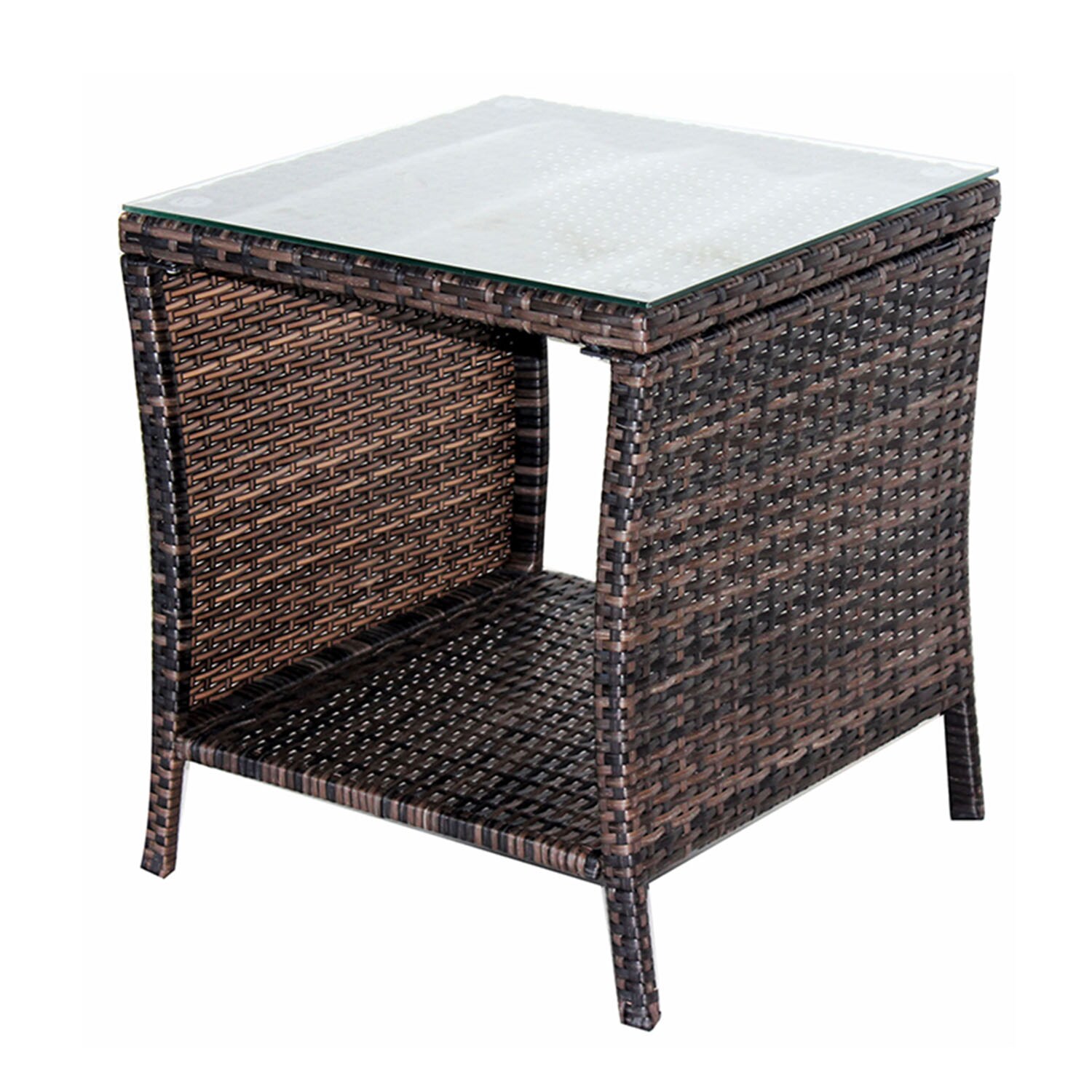 Mondawe JO-ML1879 Square Rattan Outdoor Coffee 19.25-in W x 19.25-in L