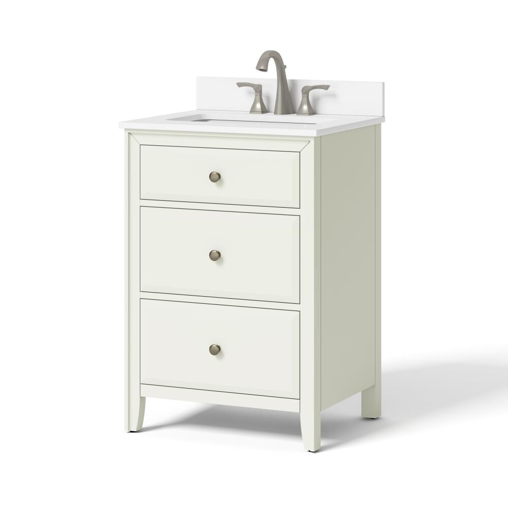 Style Selections 24 In Matte White Undermount Single Sink Bathroom   17709823 