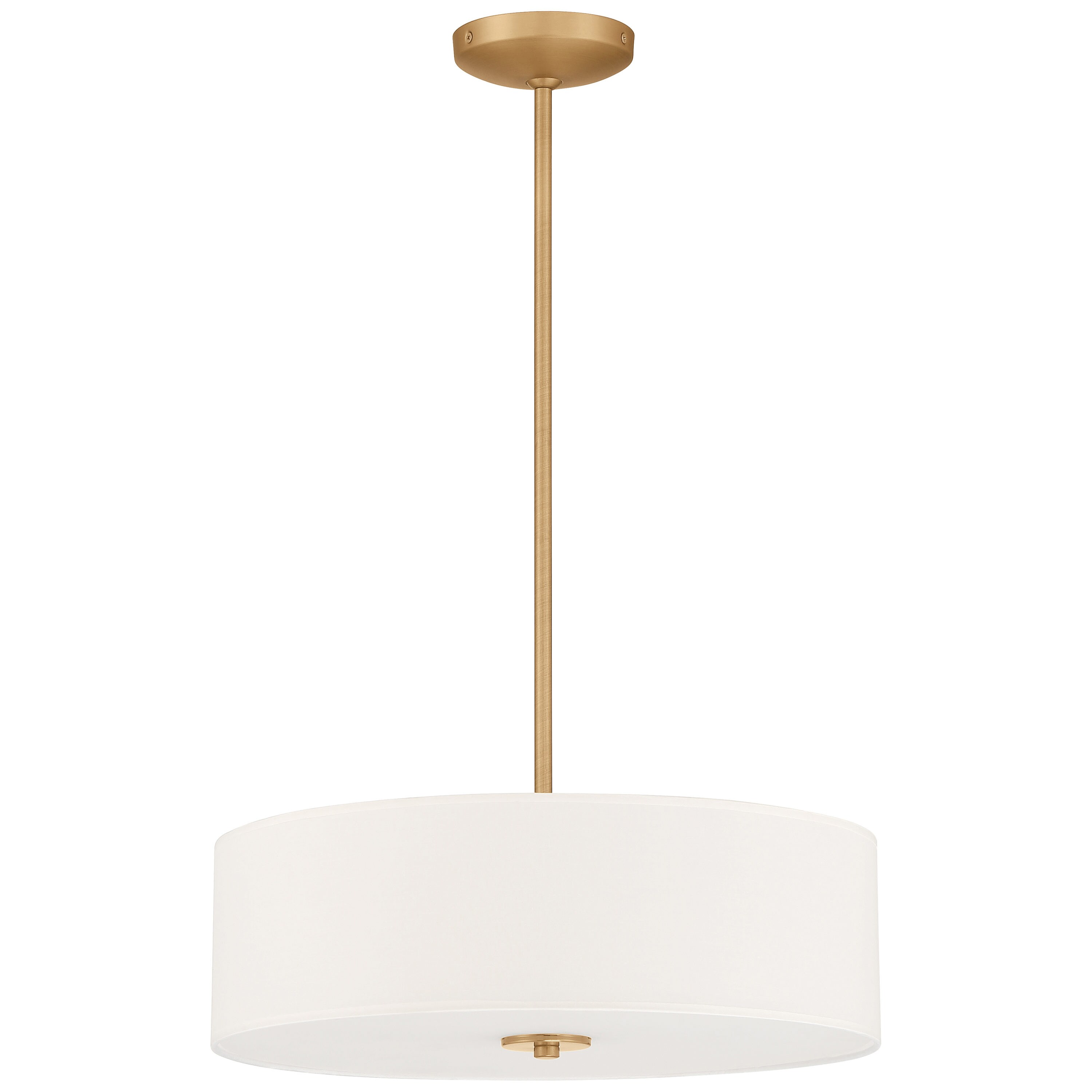 Antique Brushed Brass 18" LED Drum Ceiling Light - Transitional Design