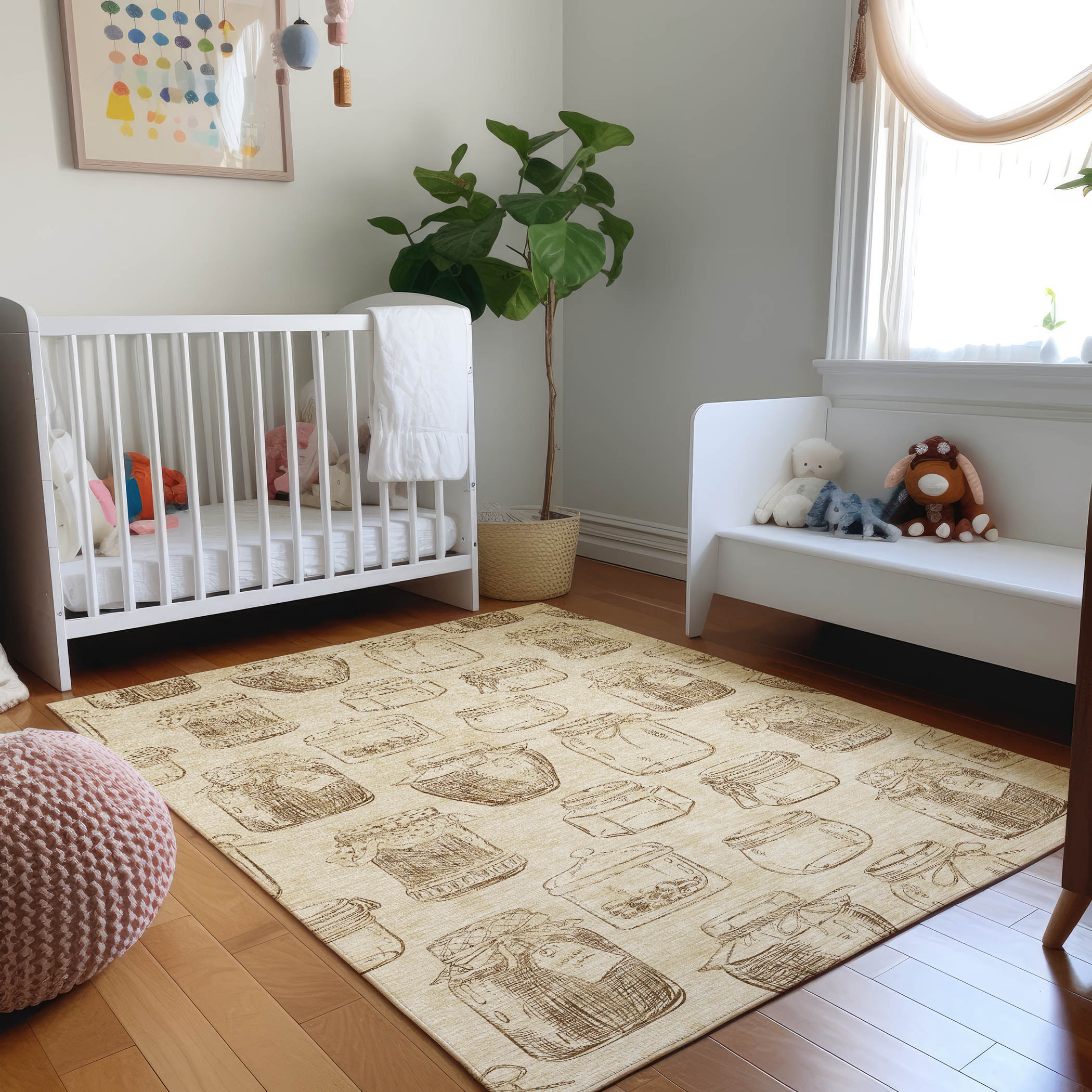 Addison Rugs AMF173BE9X12 Mayfield AMF173BE 9 x 12 (ft) Loomed Polyester Beige Rectangular Indoor Geometric Machine washable Area rug