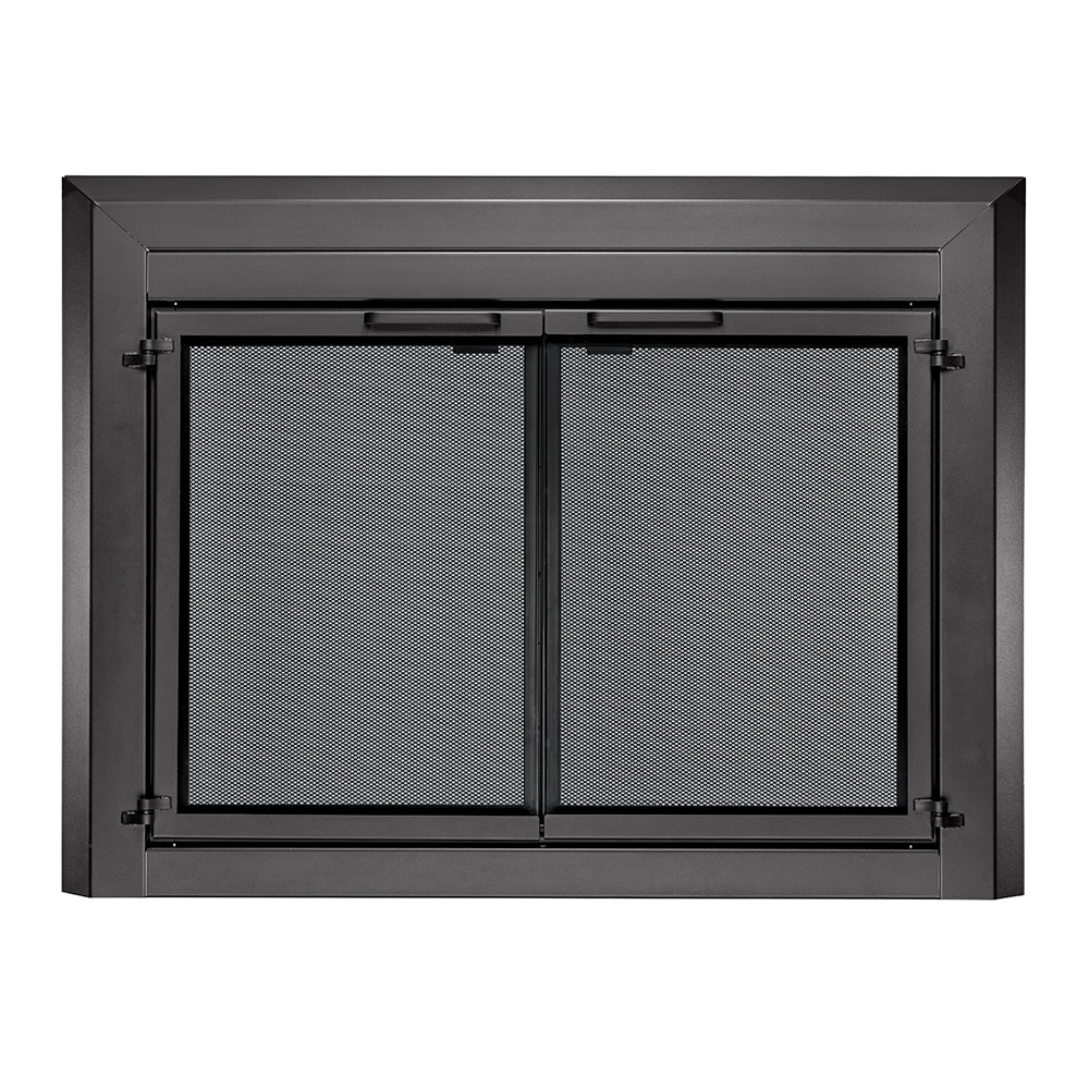 Chester Gunmetal Gray Small Cabinet-style Fireplace Doors with Smoke Tempered Glass | - allen + roth FPDS102SLV
