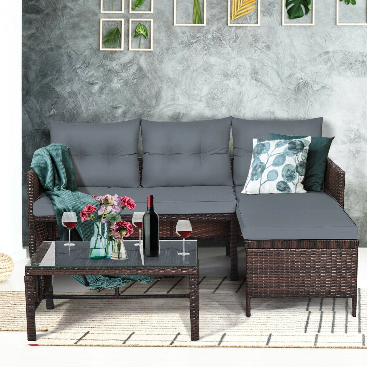 Forclover HYFE-63870GR Patio-Conversation-Sets - View #4