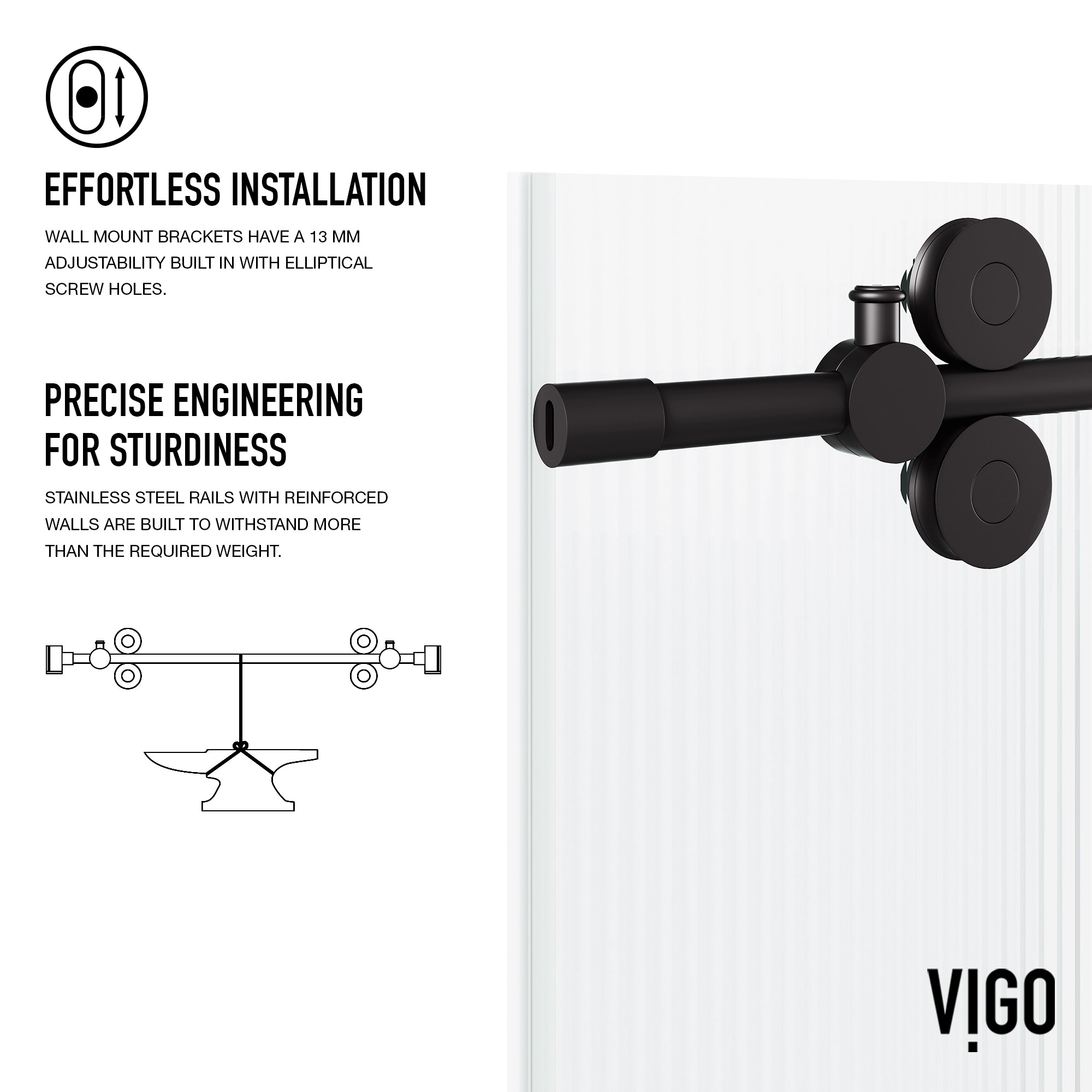 VIGO VG6041MBFL6074L Shower-Doors - View #9