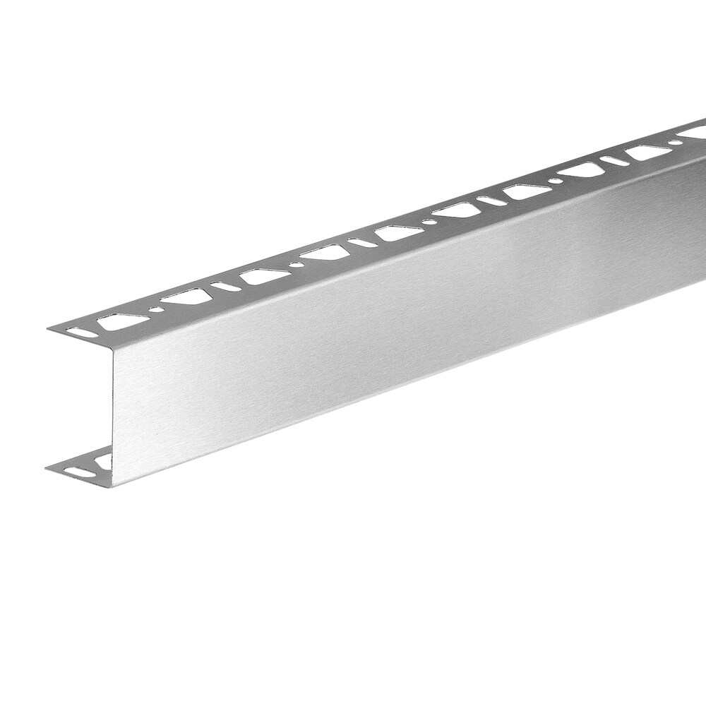 Schluter Systems KBZA19EB Kerdi-Board 0.75-in W x 98.5-in L Brushed stainless steel Steel Tile Edge Trim