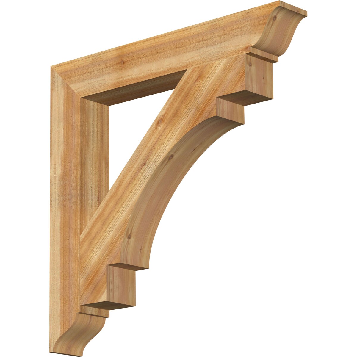 Ekena Millwork BKT06X42X42MRC01RWR Merced traditional rough sawn 6-in x 42-in x 42-in Western red cedar Brown Wood Standard bracket