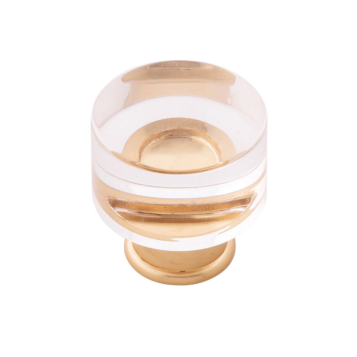 Hickory Hardware P3709-CABGB-10B Midway 1-1/4-in Crysacrylic with Brushed Golden Brass Round Contemporary Cabinet Knob 10 -Pack
