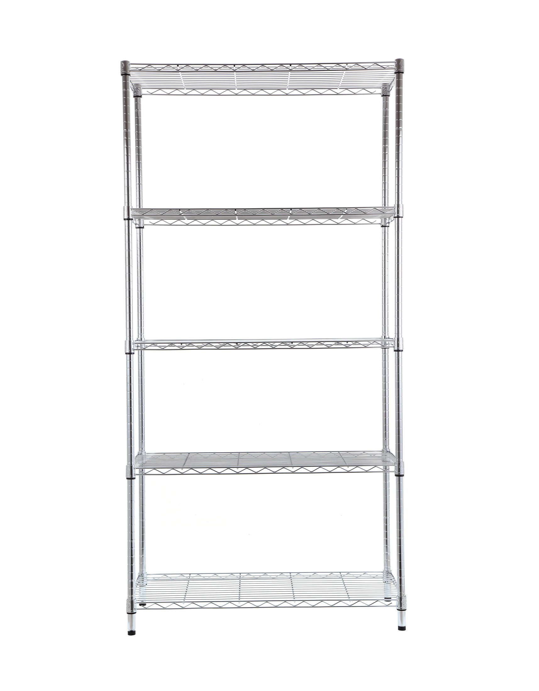 Style Selections Steel 5-Tier Utility Shelving Unit (36-in W x 16-in D x 72-in H) Chrome, (350-lb Capacity Per Shelf)