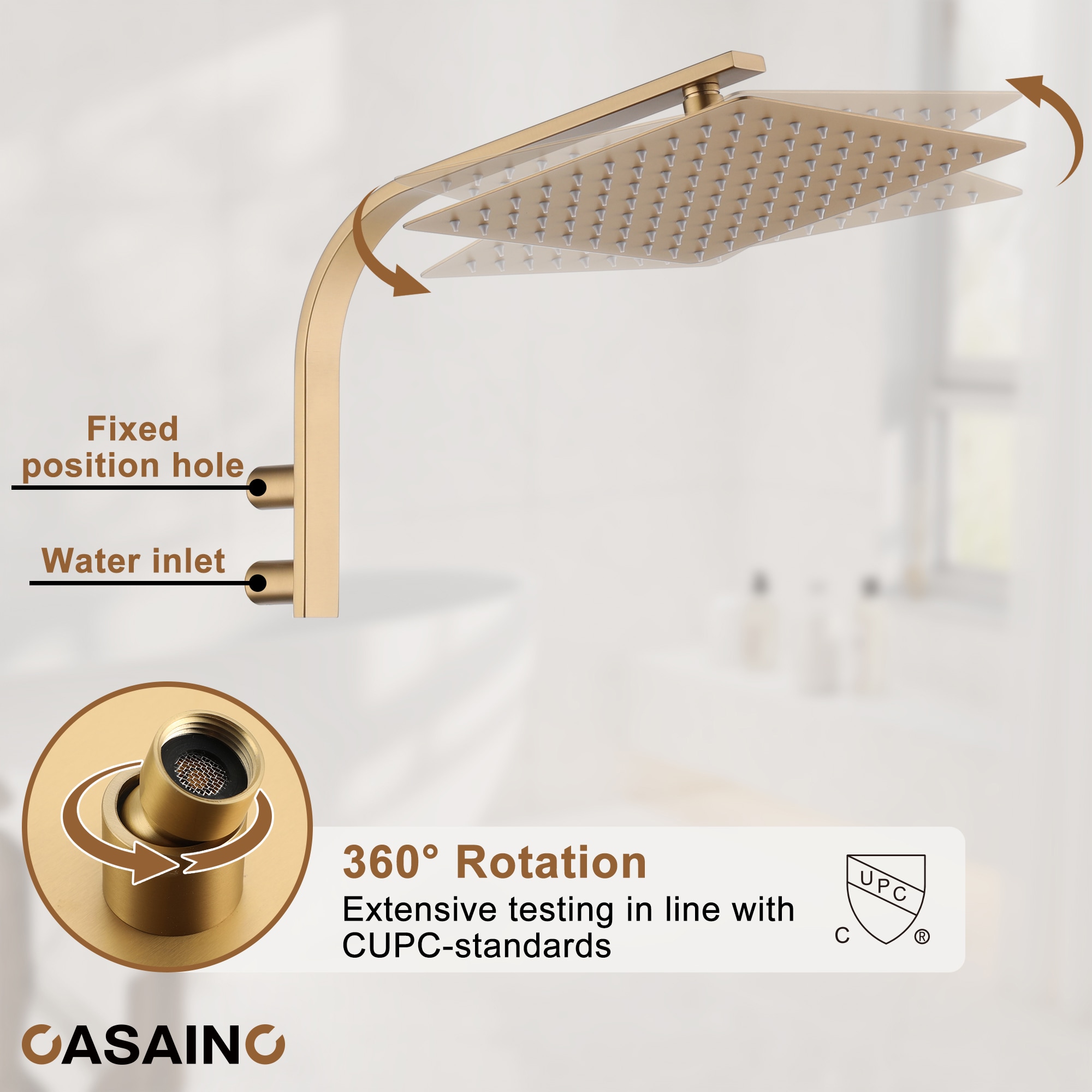 CASAINC MCS18R-10BG Showerhead-Bar-Panels - View #8