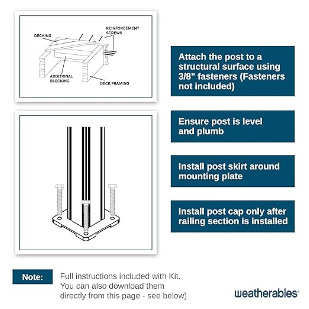 Weatherables LWAL-POSTKIT-2.5X44A Deck-Posts - View #3