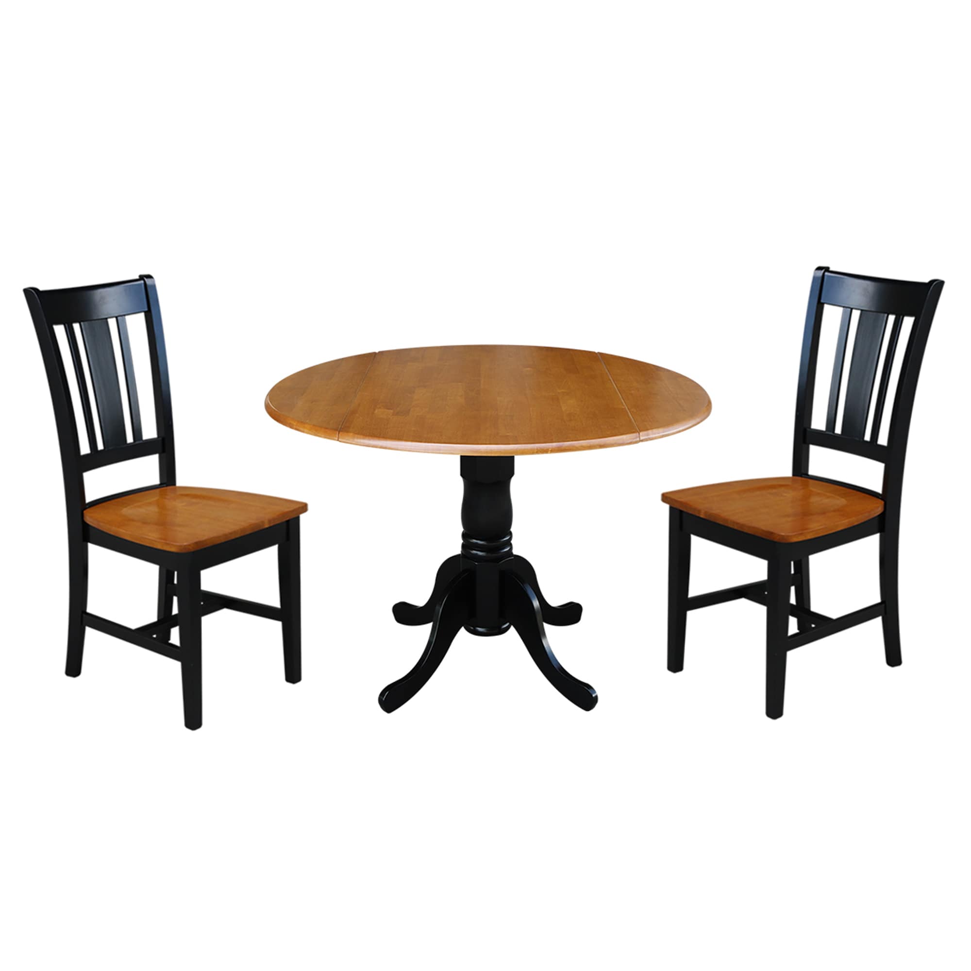 International Concepts K57-42DP-C10 Black/cherry Casual Dining Room Set with Round Table ( Seats 4 )