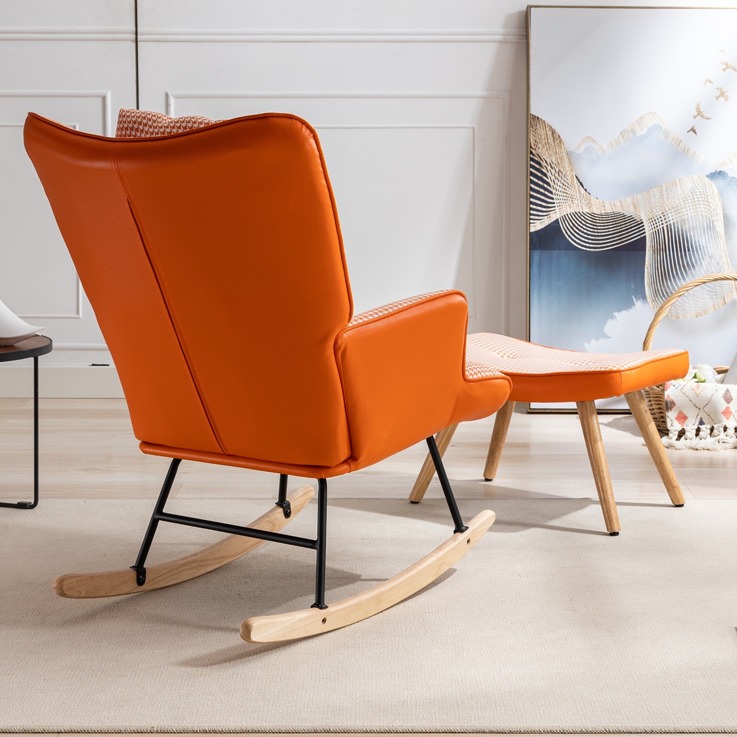 Orange rocking online chair