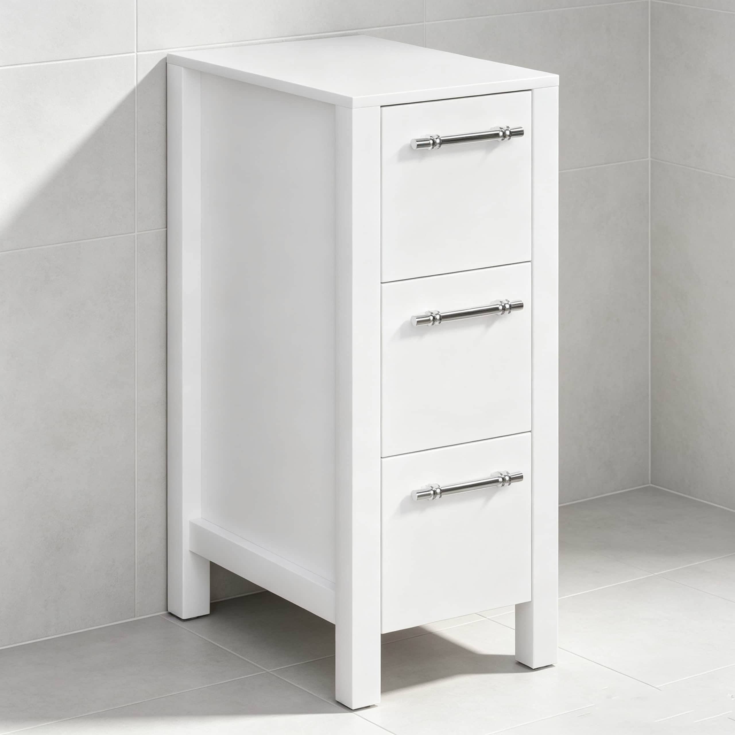 JEAREY - 12-in x 19-in x 12-in Nickel Wall mounted Corner Linen Cabinet