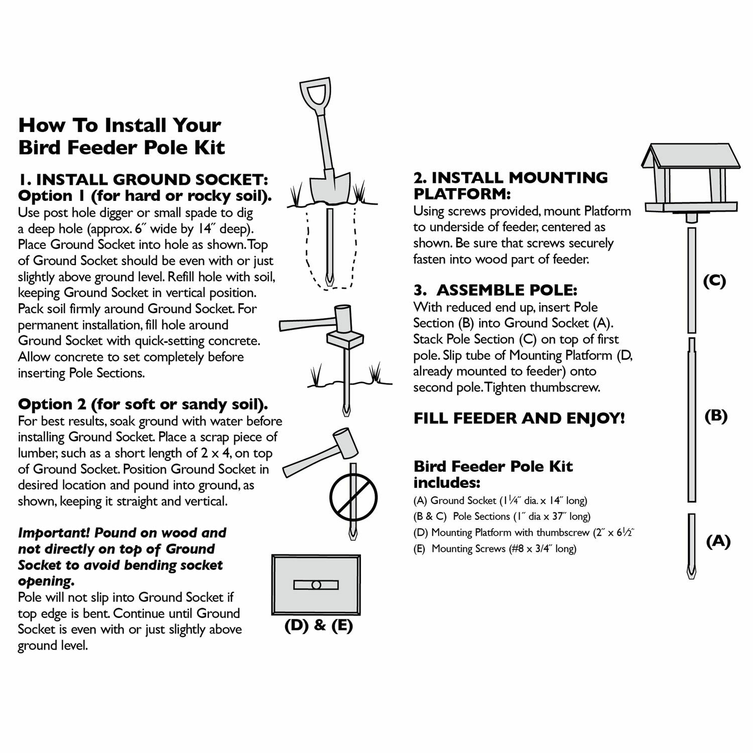 Woodlink Black Pole Kit In The Bird Feeder Accessories Department At ...