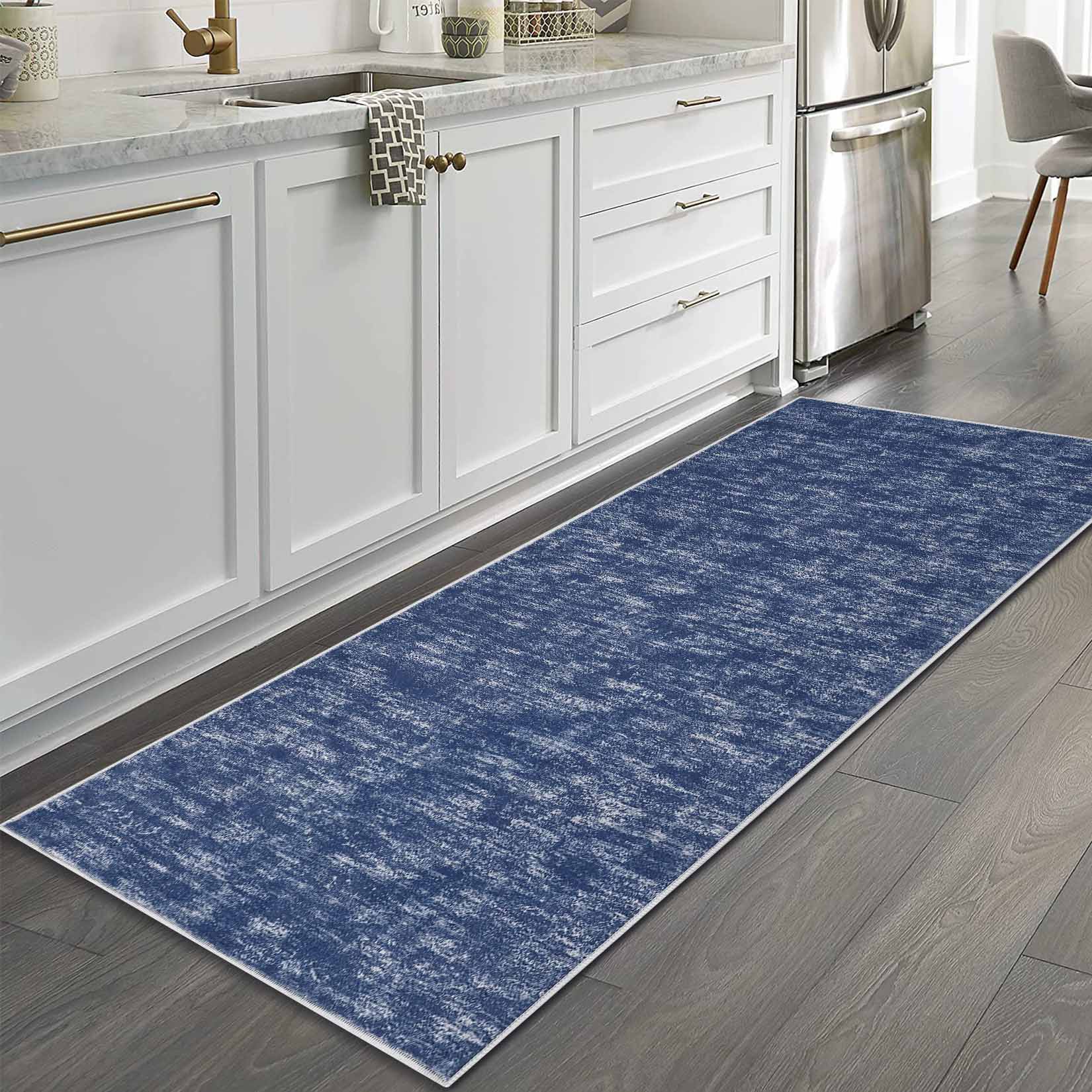 Garvee YXY-LO-PHO-0W1NMW5L 2 x 8 (ft) Loomed Blue Rectangular Indoor/Outdoor Geometric Rustic Machine washable Pet Friendly Runner rug