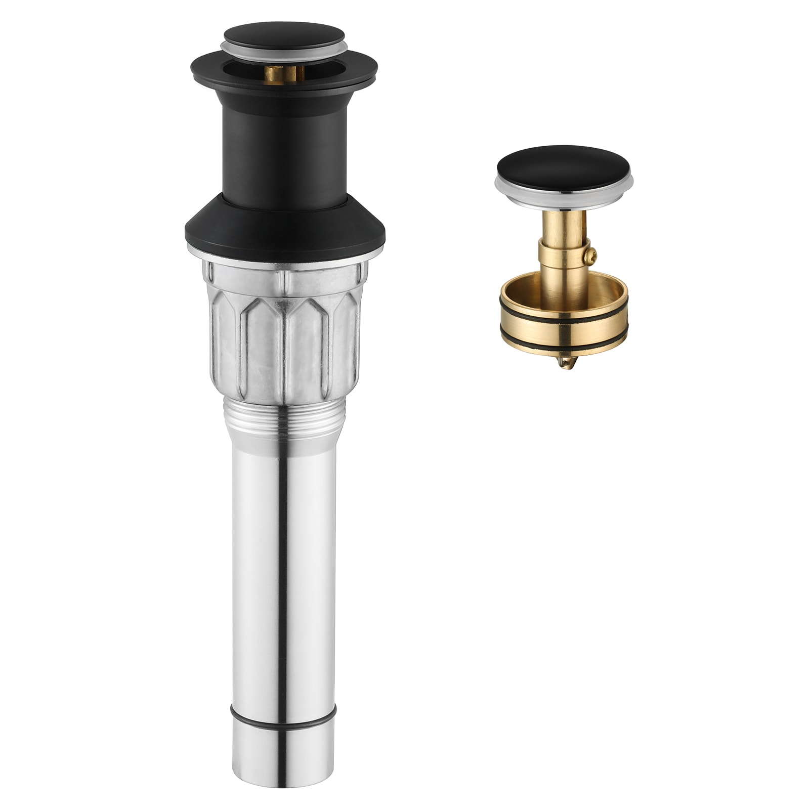 PARLOS 2108604 Iris Matte Black Bathroom Sink pop up drain