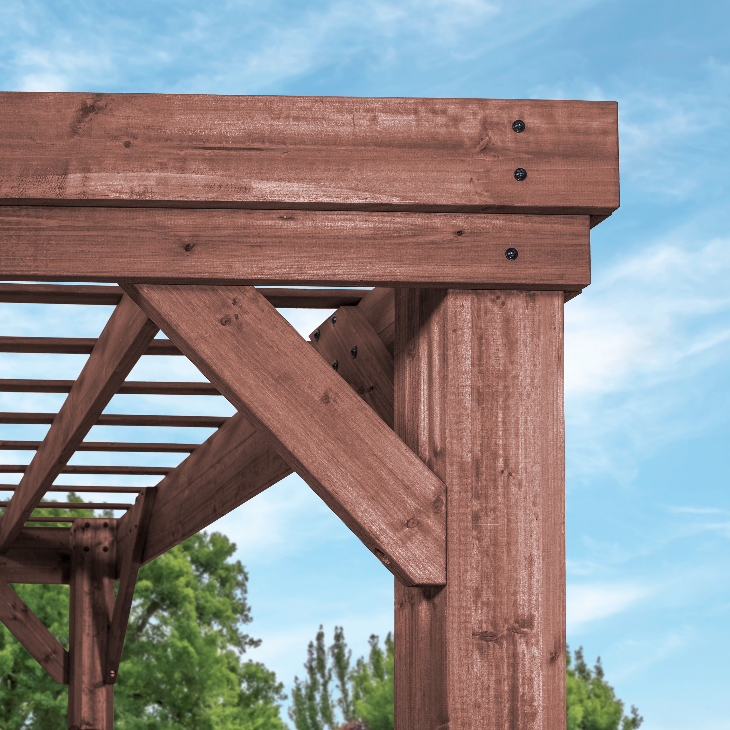 Brockton 14' x 10' Cedar Wood Pergola with PowerPort
