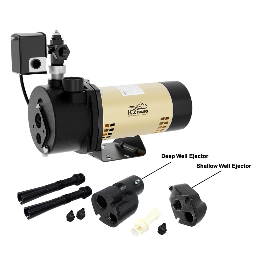 K2 Pumps WPD10001K 1-HP 115 and 230 -Volt 24-Gallon Cast iron Convertible jet well pump