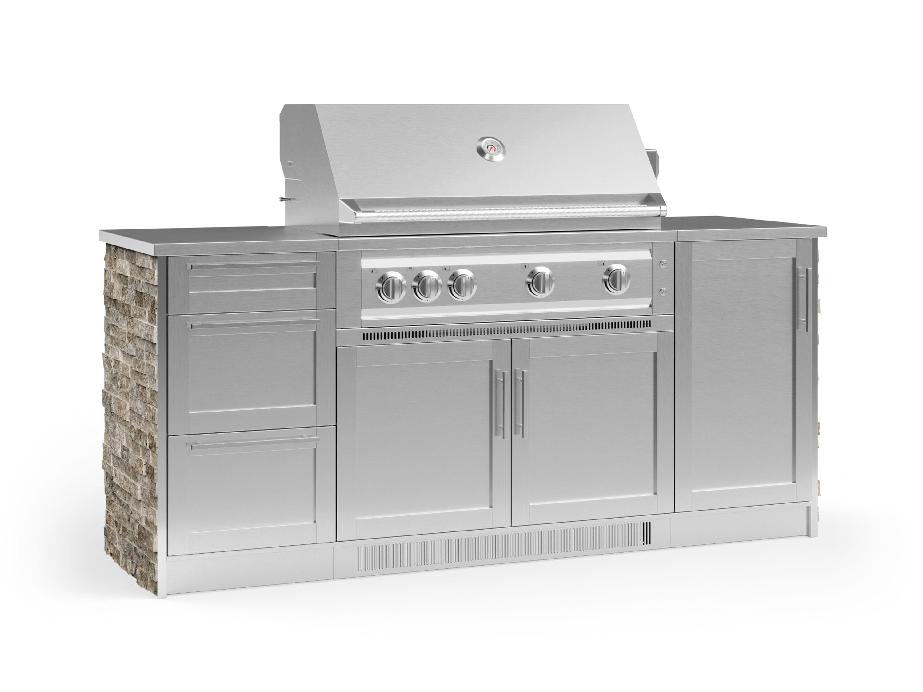 NewAge Products 68315 Signature Series Cabinets Platinum Grill 6 -Piece 79.16-in W x 25.5-in D x 51-in H Modular Outdoor Kitchen Set 5 Burners