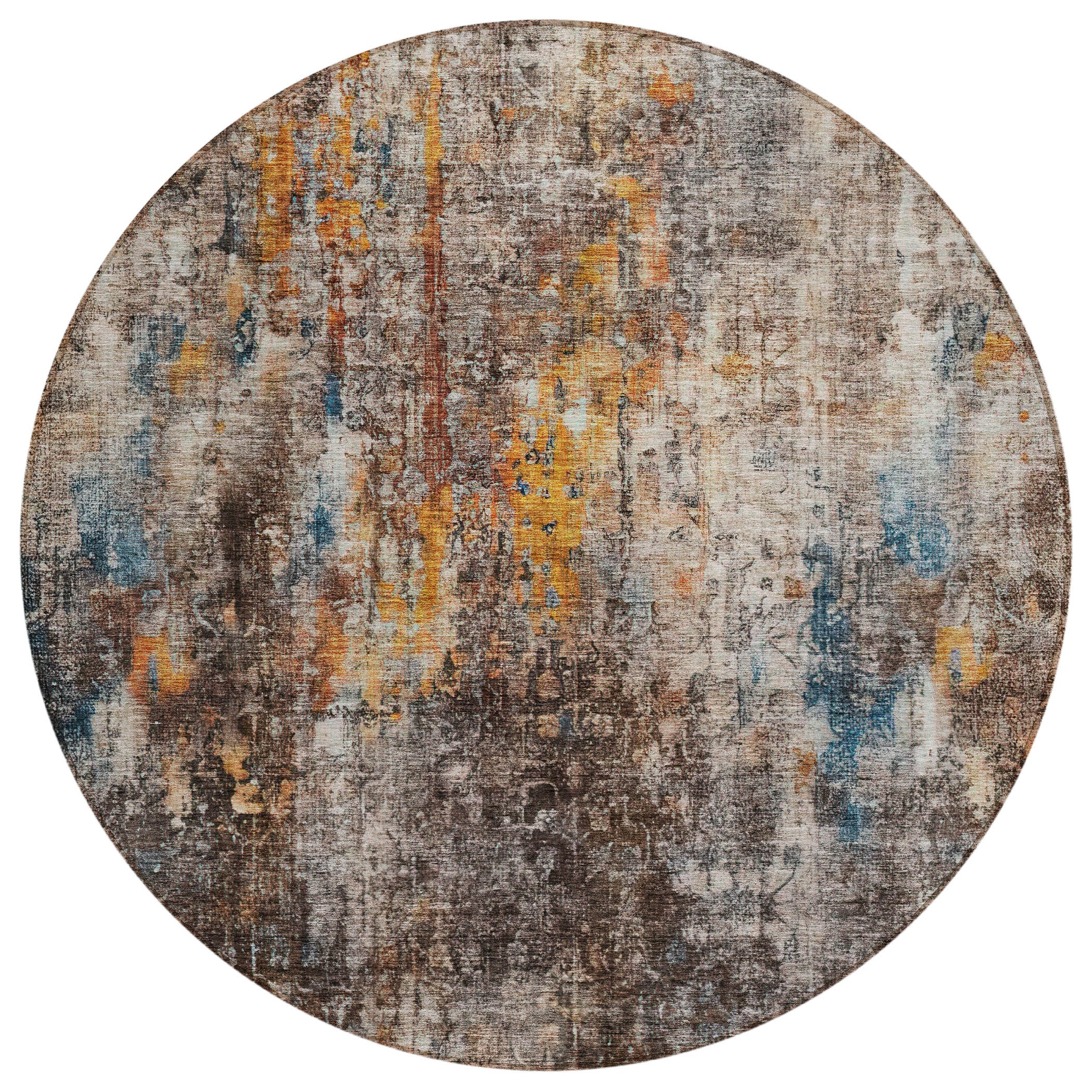 Addison Rugs ACN655TP8RO Chantille ACN655TP 8 x 8 (ft) Polyester Taupe Round Indoor/Outdoor Geometric Machine washable Area rug