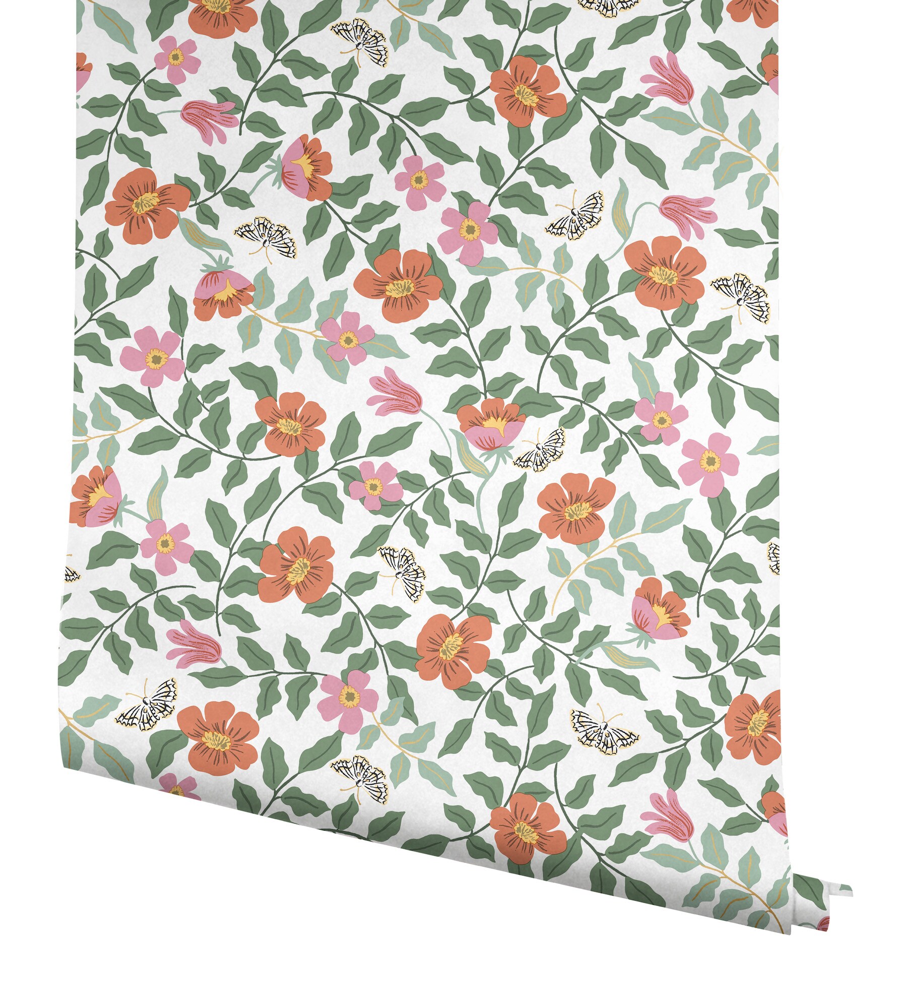 York Wallcoverings PSW1313RL 34.2-Sq. Feet Rose and Cream Non-woven Floral Self-adhesive Peel and Stick Wallpaper