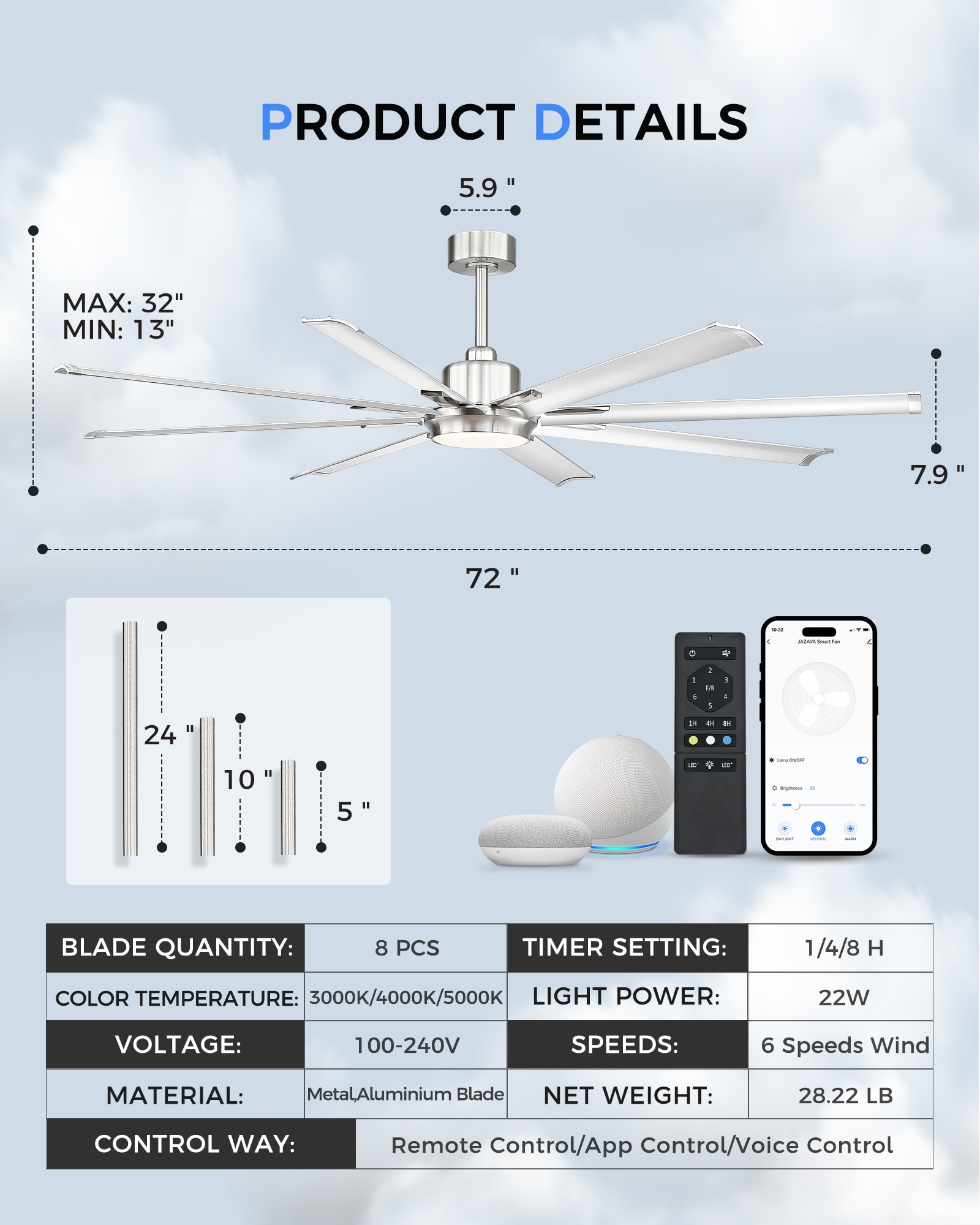 LTMATE LSLT-CF04BN-72 Ceiling-Fans - View #2