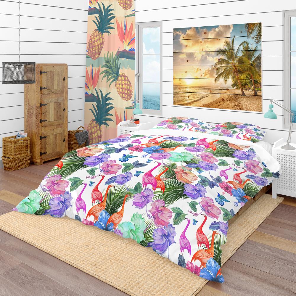Designart BED18943-T 3 -Piece Purple Twin Duvet cover Set