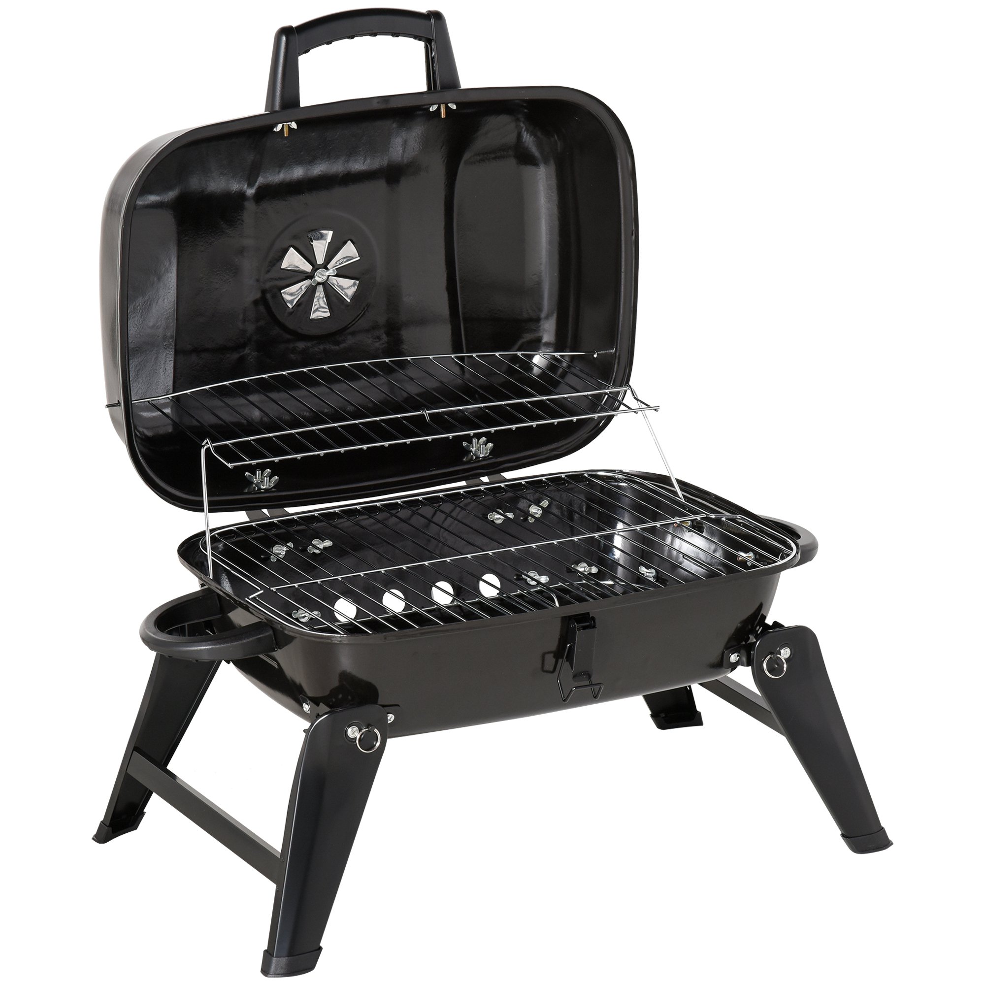 Outsunny 17.75-Inches W Black Charcoal Grill