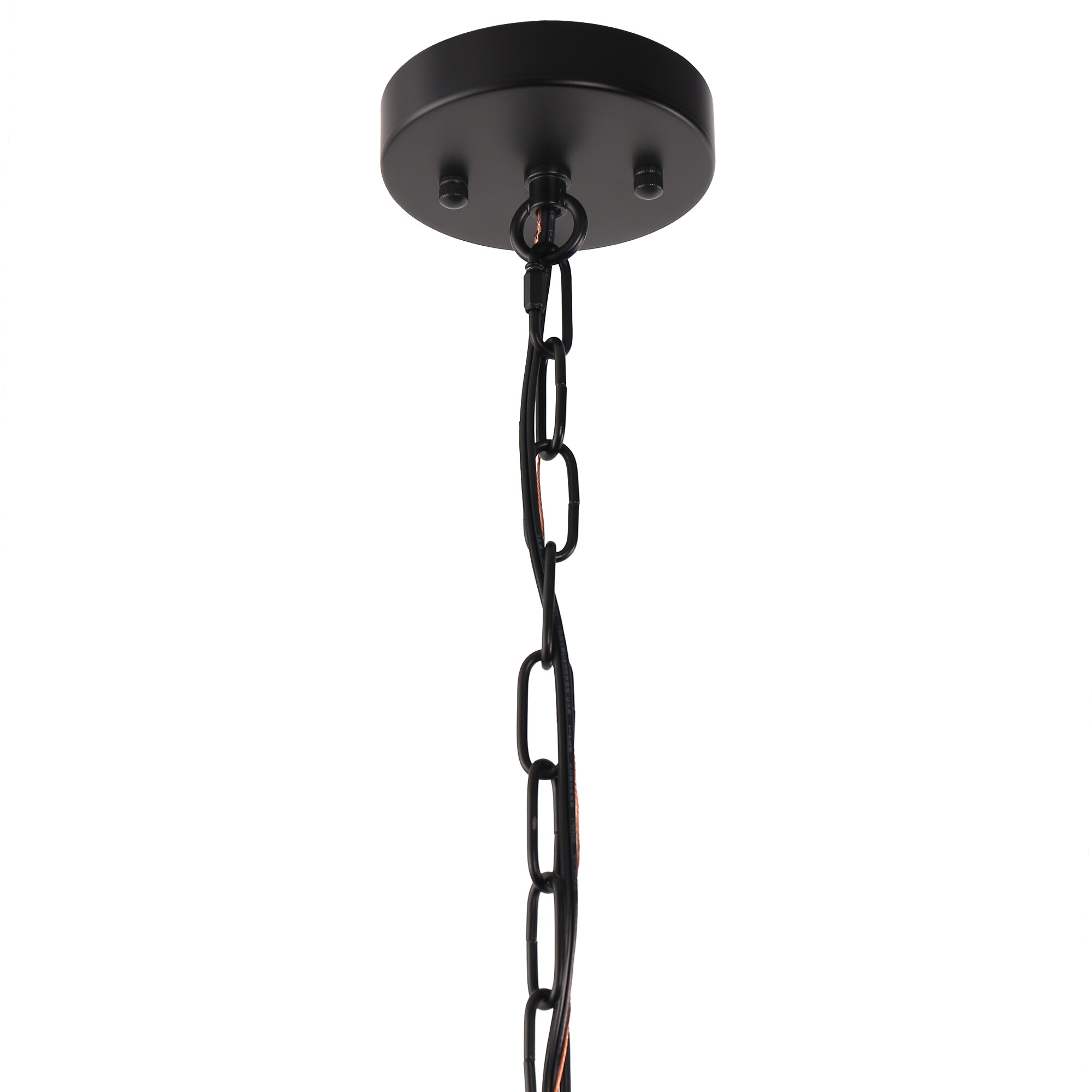 Black Metal 4-Light Adjustable Cage Chandelier