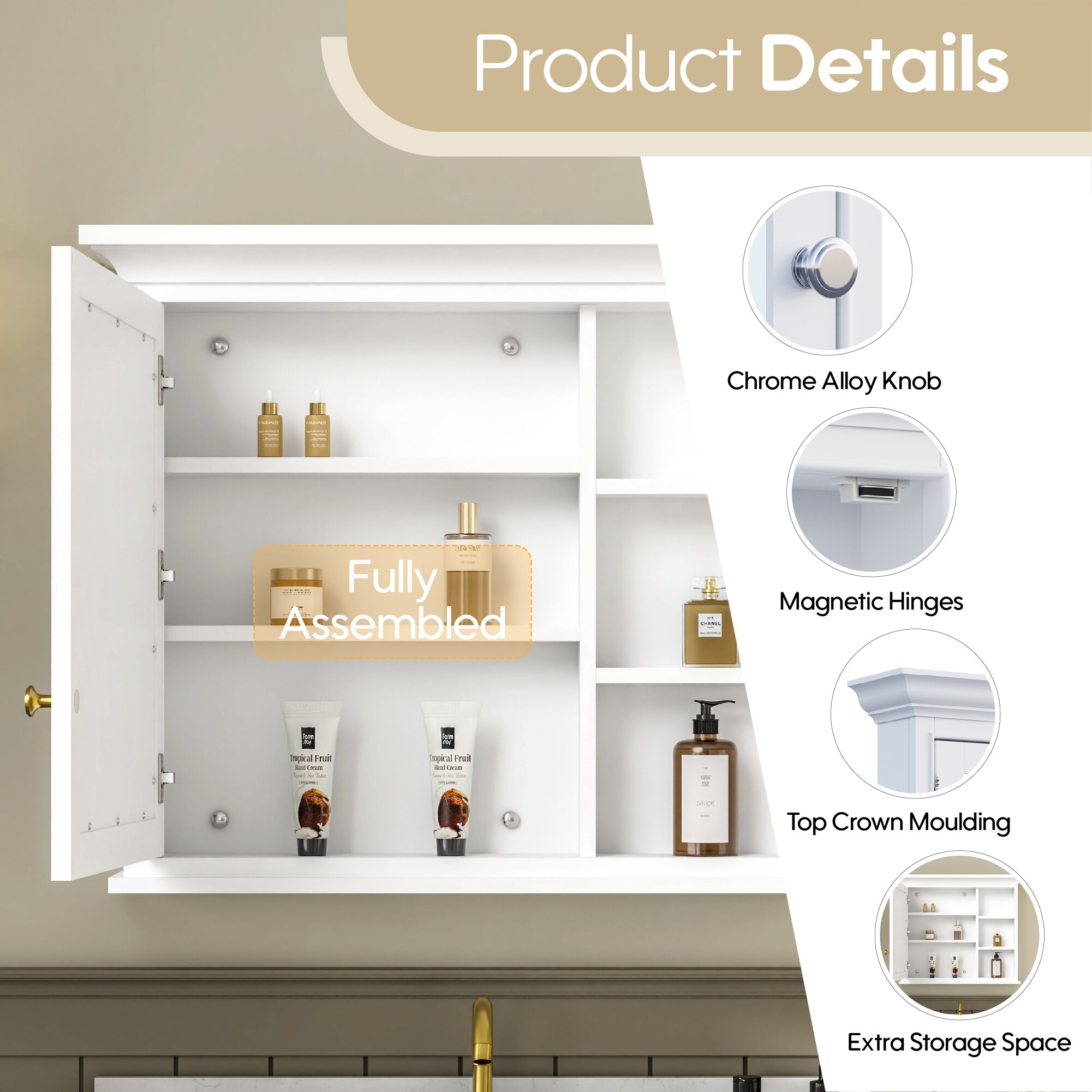CALVON WMBFL30W Bathroom-Medicine-Cabinets - View #4