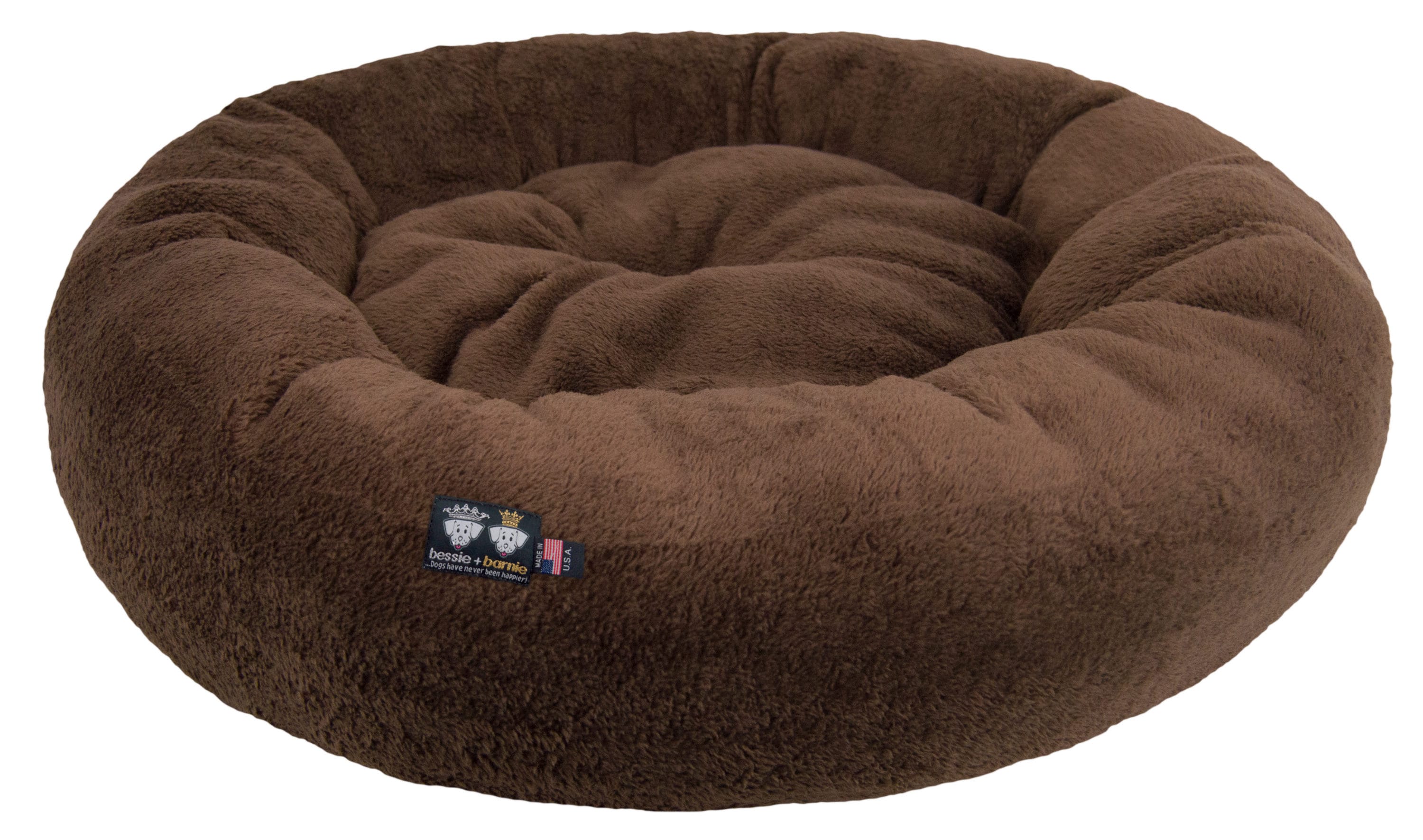 Bessie and Barnie SGBD-BR-MD Round Brown Polyester Pillow Dog/Cat Bed ( Medium )