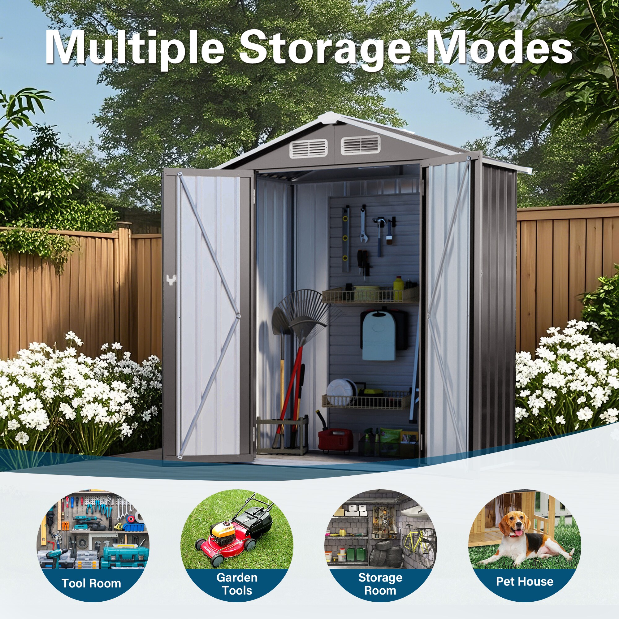 WELLFOR KT0007AMCF Metal-Storage-Buildings-Sheds - View #5