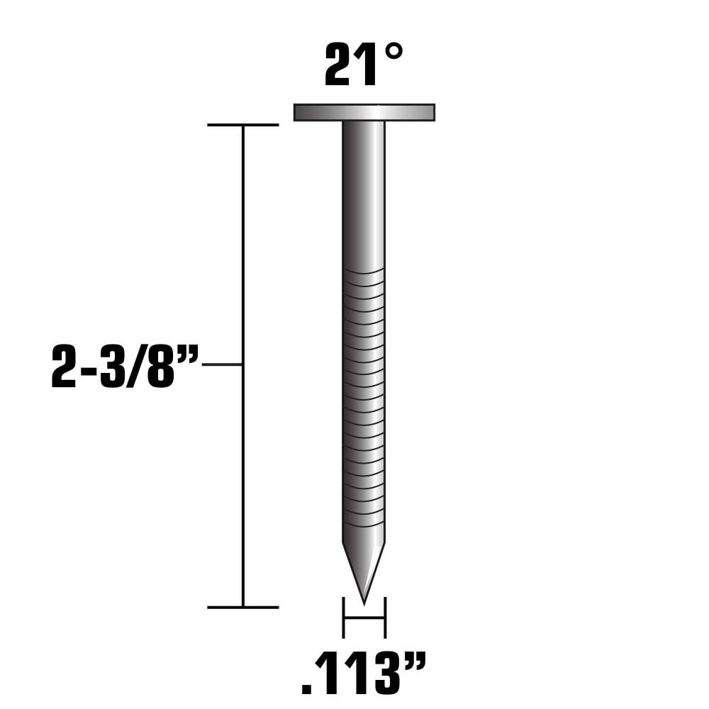 Metabo HPT 2-3/8-in x 0.113-in 21 Degree Stainless Steel Ring Shank Collated Framing Nails (1000-Per Box) 10150SHPT Sansujyuku sansujyuku.com