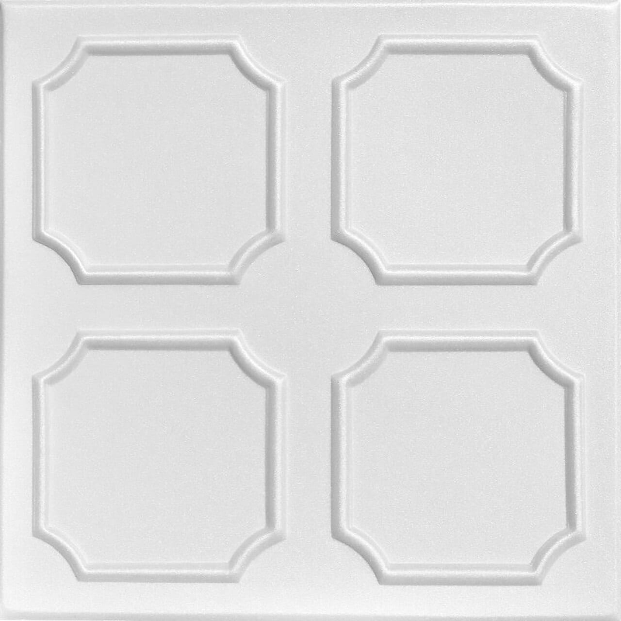 A La Maison Ceilings R01PW-8 1.67-ft x 1.67-ft Bostonian Plain White Polystyrene Surface-mount Ceiling Tile ( 8 -Pack, 21.6-sq ft / Case )