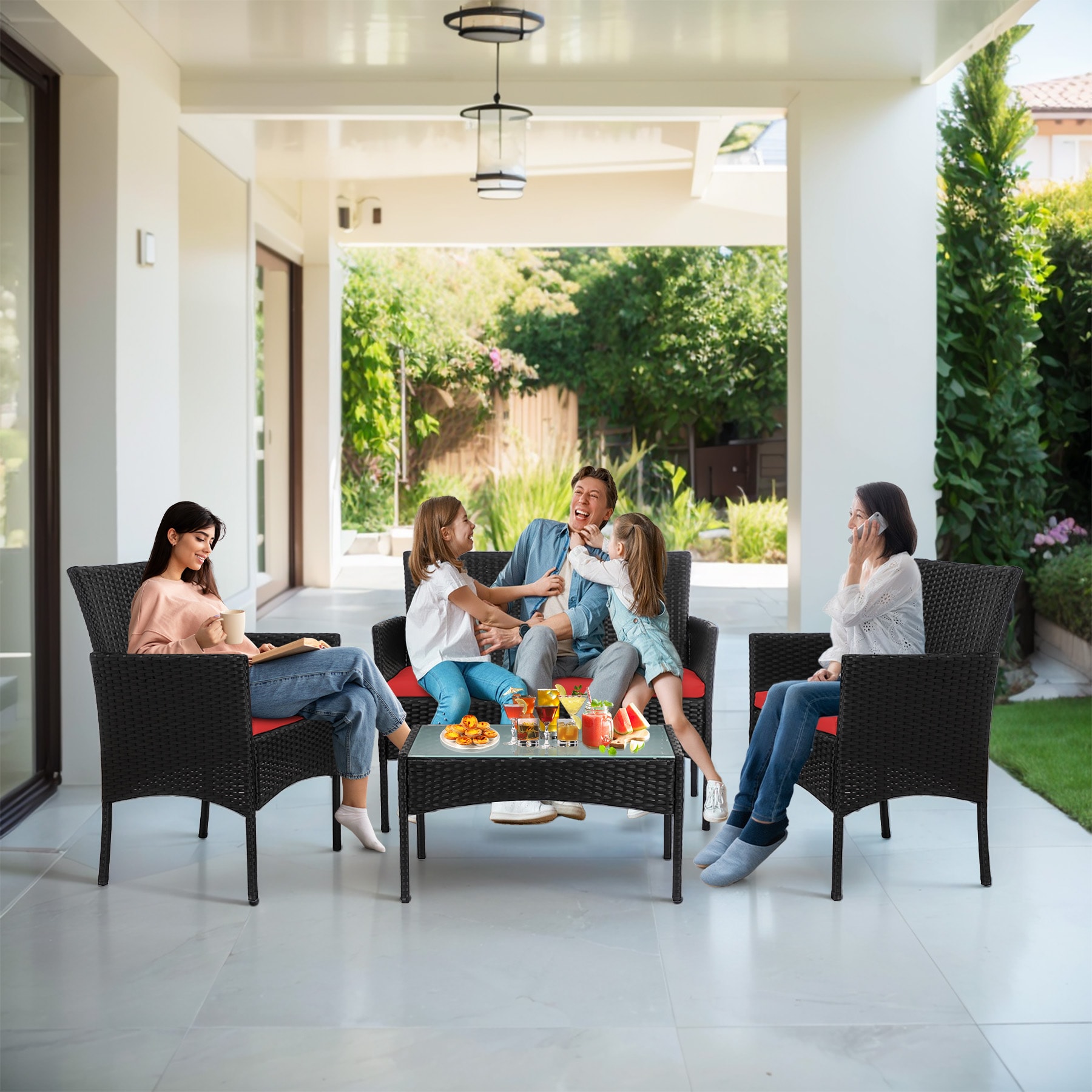 Grearden HZNF510-RD Patio-Conversation-Sets - View #4