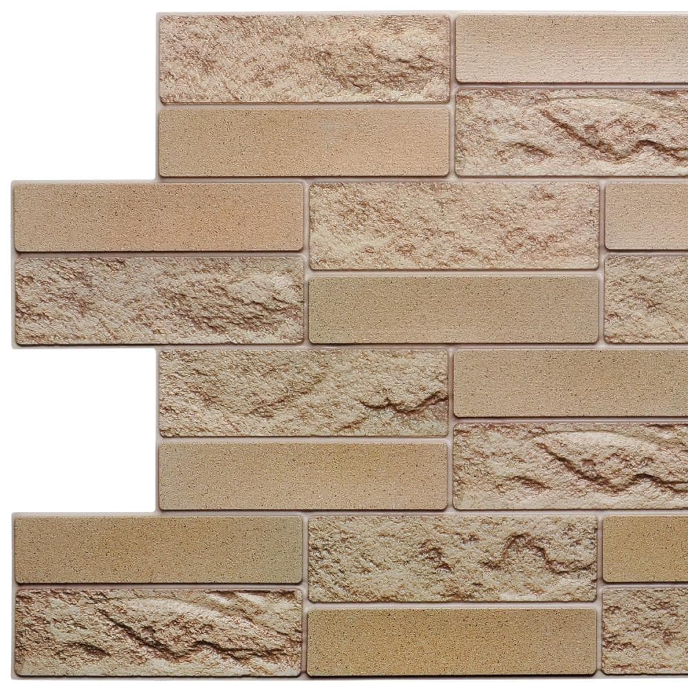 Dundee Deco TP10007979 38-in x 18-in Embossed Paintable PVC Faux Brick Wall Panel ( 5.2-sq ft )