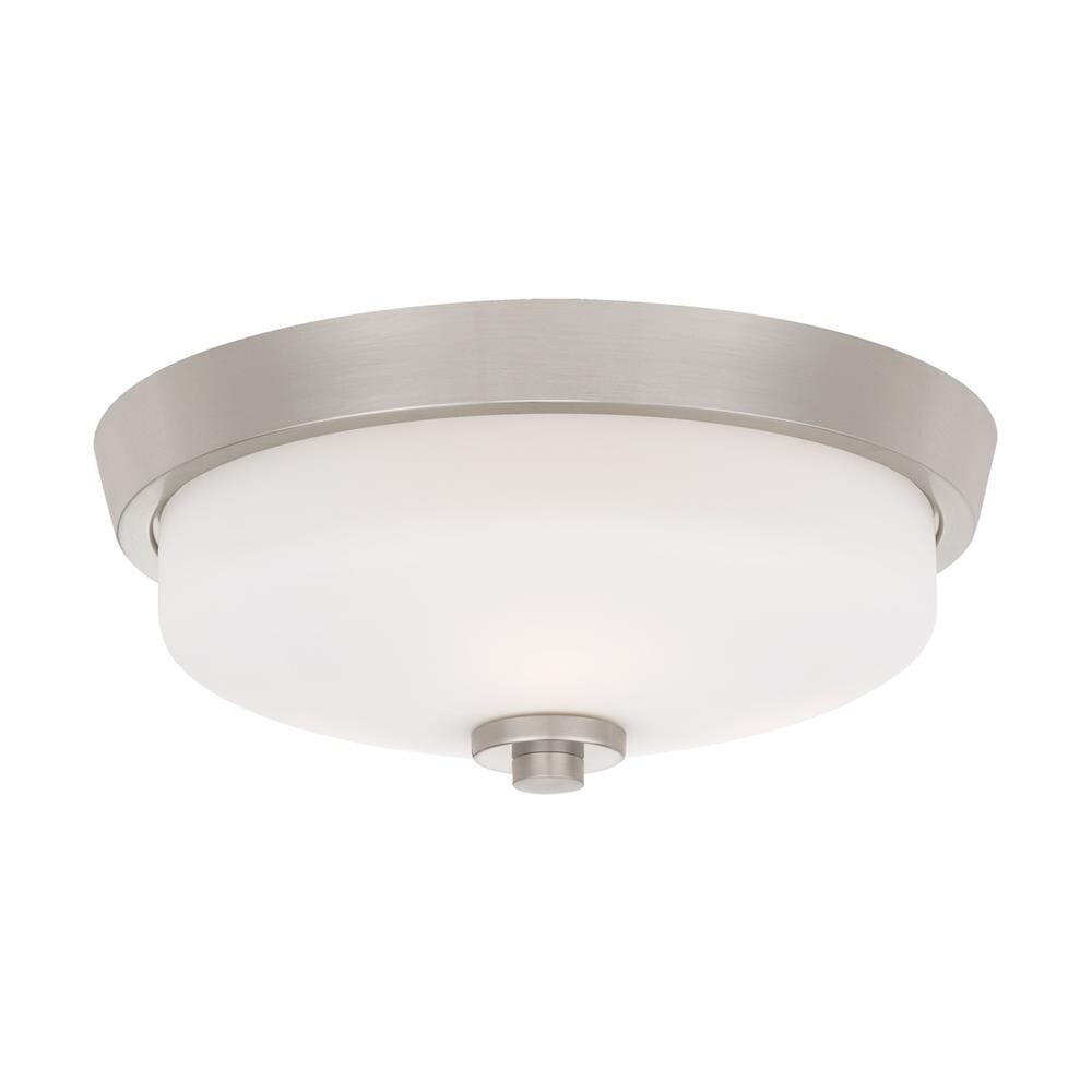 1-Light 14.75-in Brushed Nickel Flush Mount Light in the Flush Mount ...