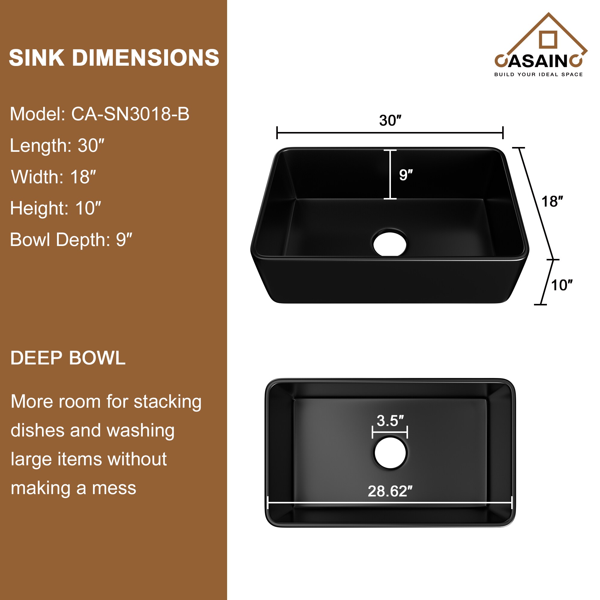 CASAINC YS-FH-SINK-018-WE Kitchen-Sinks - View #7
