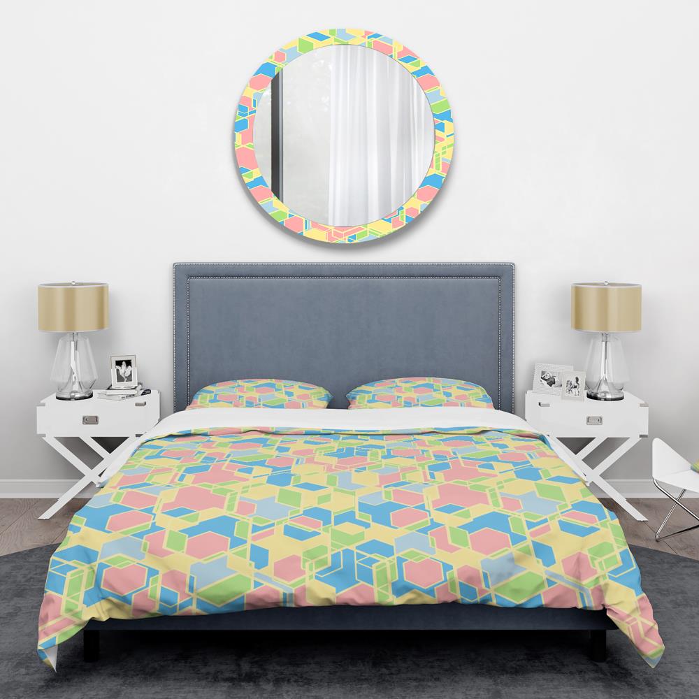 Designart BED24312-T 3-Piece Blue Twin Duvet Cover Set