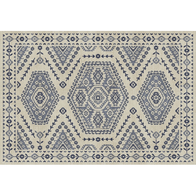 allen + roth 8 X 10 Blue Indoor Medallion Area Rug in the Rugs ...
