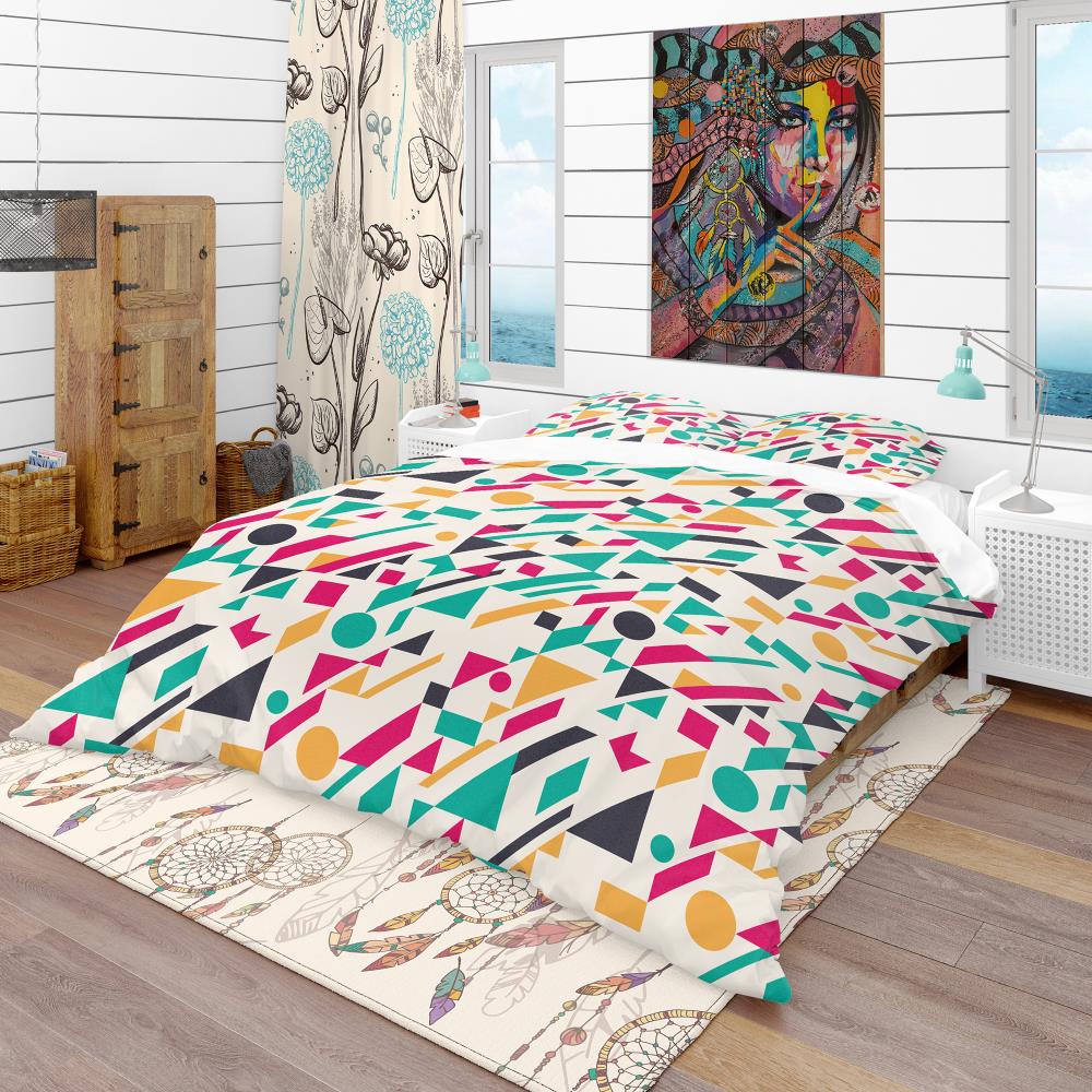 Designart BED18789-Q 3 -Piece Blue Queen Duvet cover Set