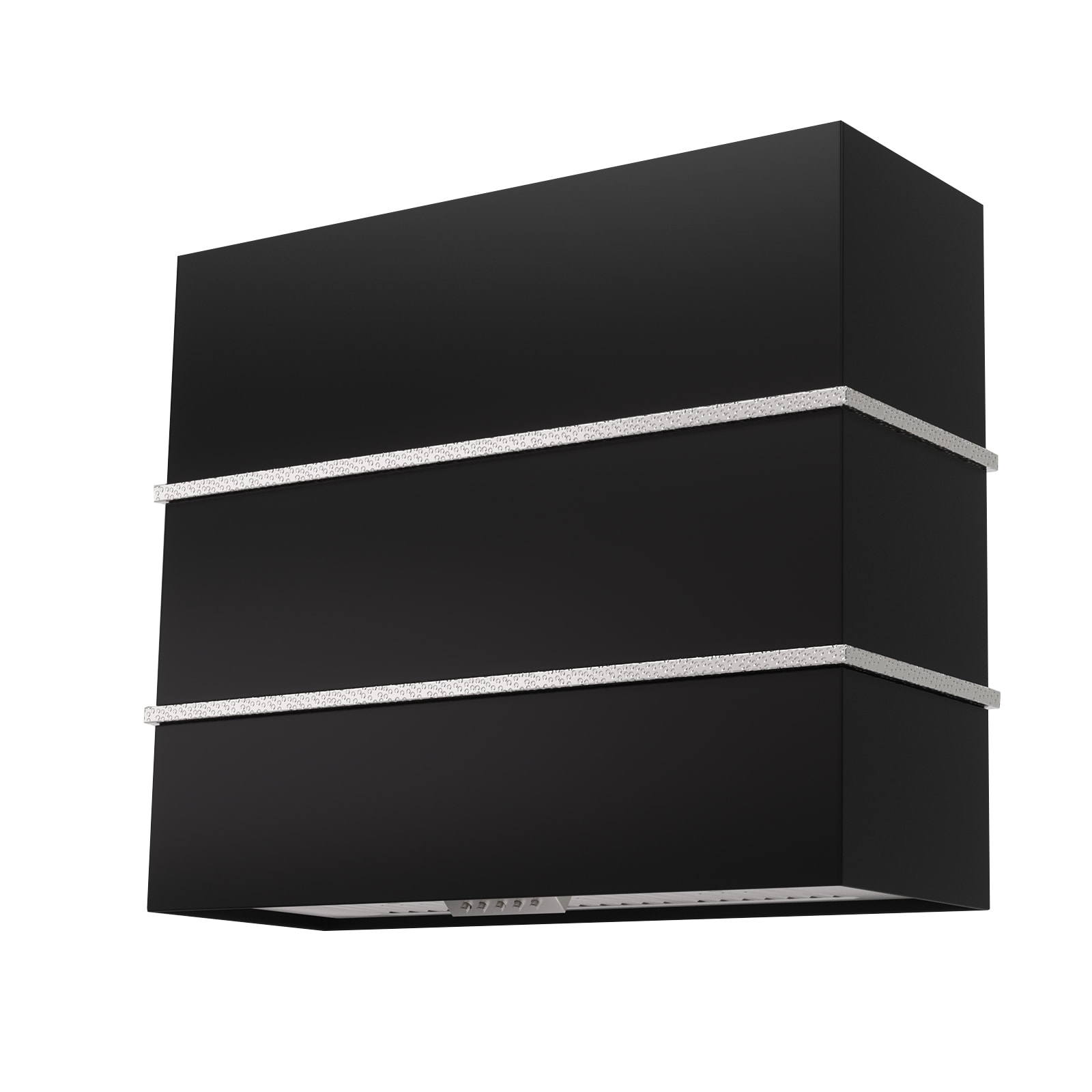 Akicon AK-HS36HC-JBN 36 inch Ducted 600-CFM Black with Nickel Wall-Mounted Range Hood with Charcoal Filter