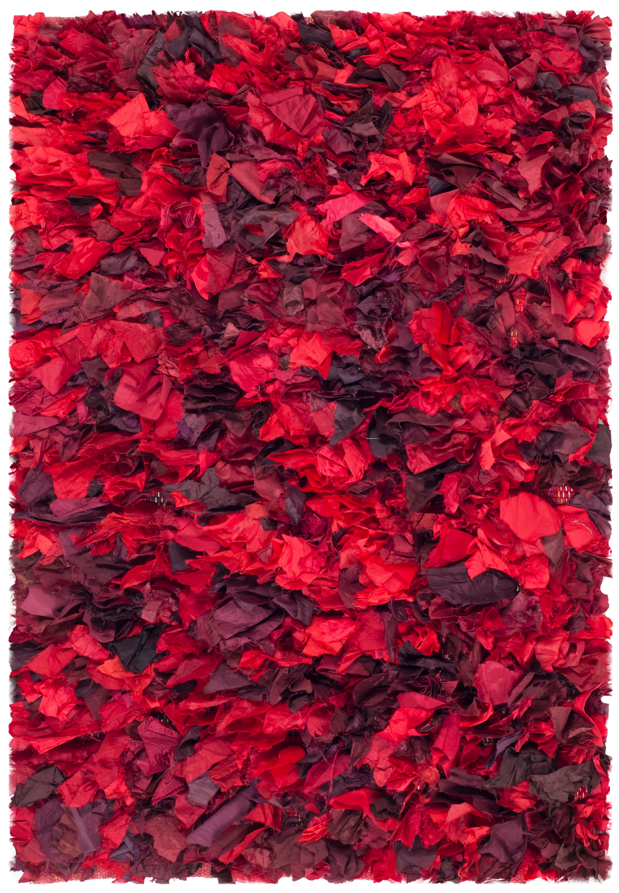 Safavieh SG951E-24 Rio Shag 3 x 4 (ft) Polyester Red/Multi Rectangular Indoor Abstract Bohemian/Eclectic Throw rug